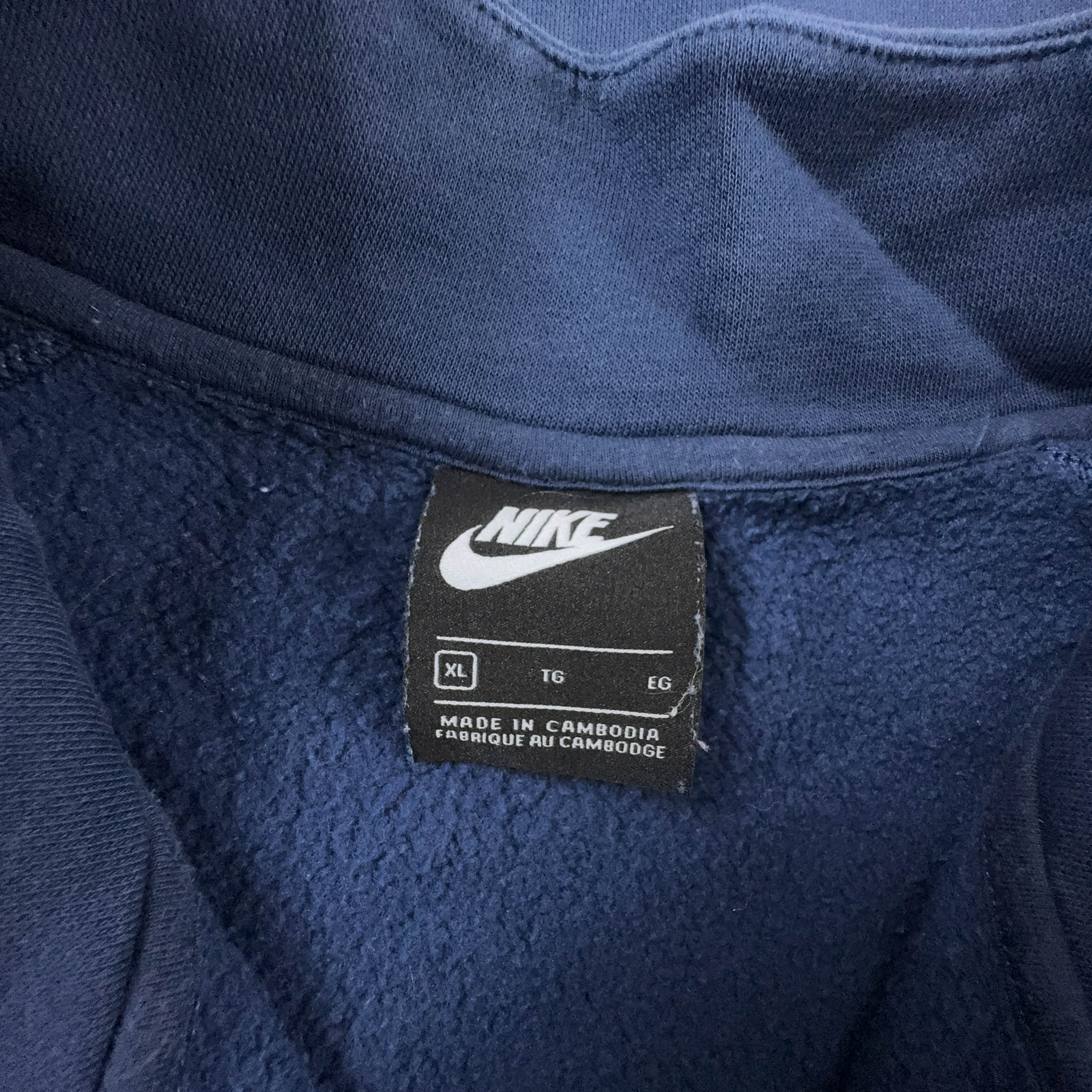 Felpa Nike blu con zip logo bianco - Taglia XL uomo