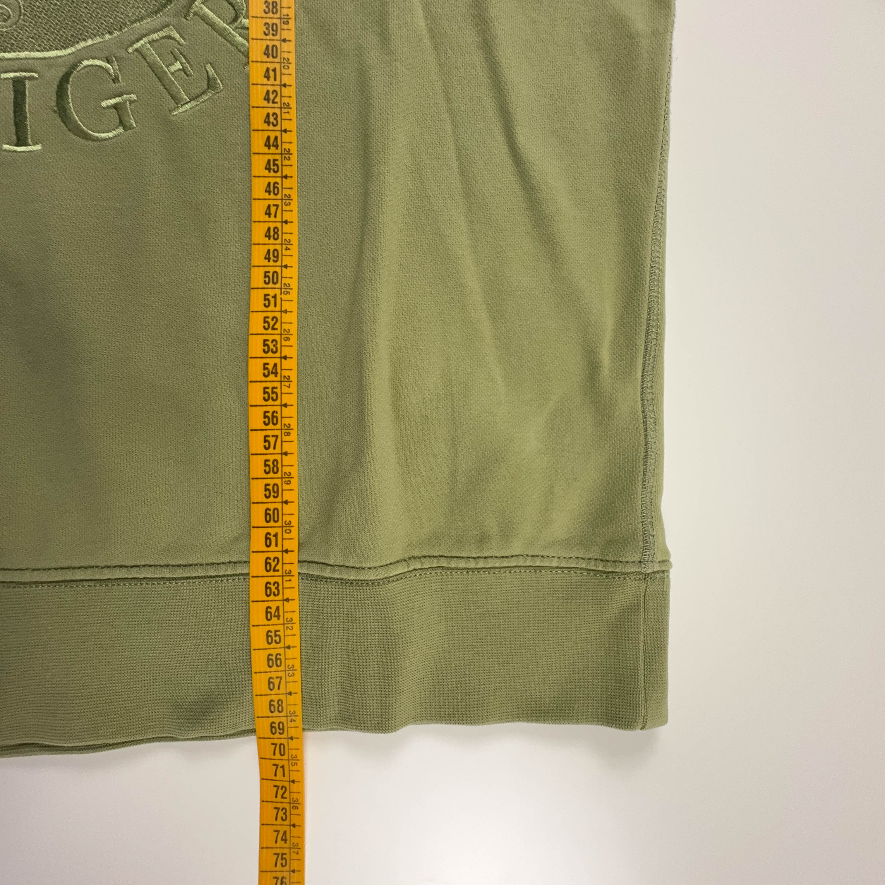 Felpa Tommy Hilfiger verde a girocollo in cotone con logo ricamato - Taglia XL uomo