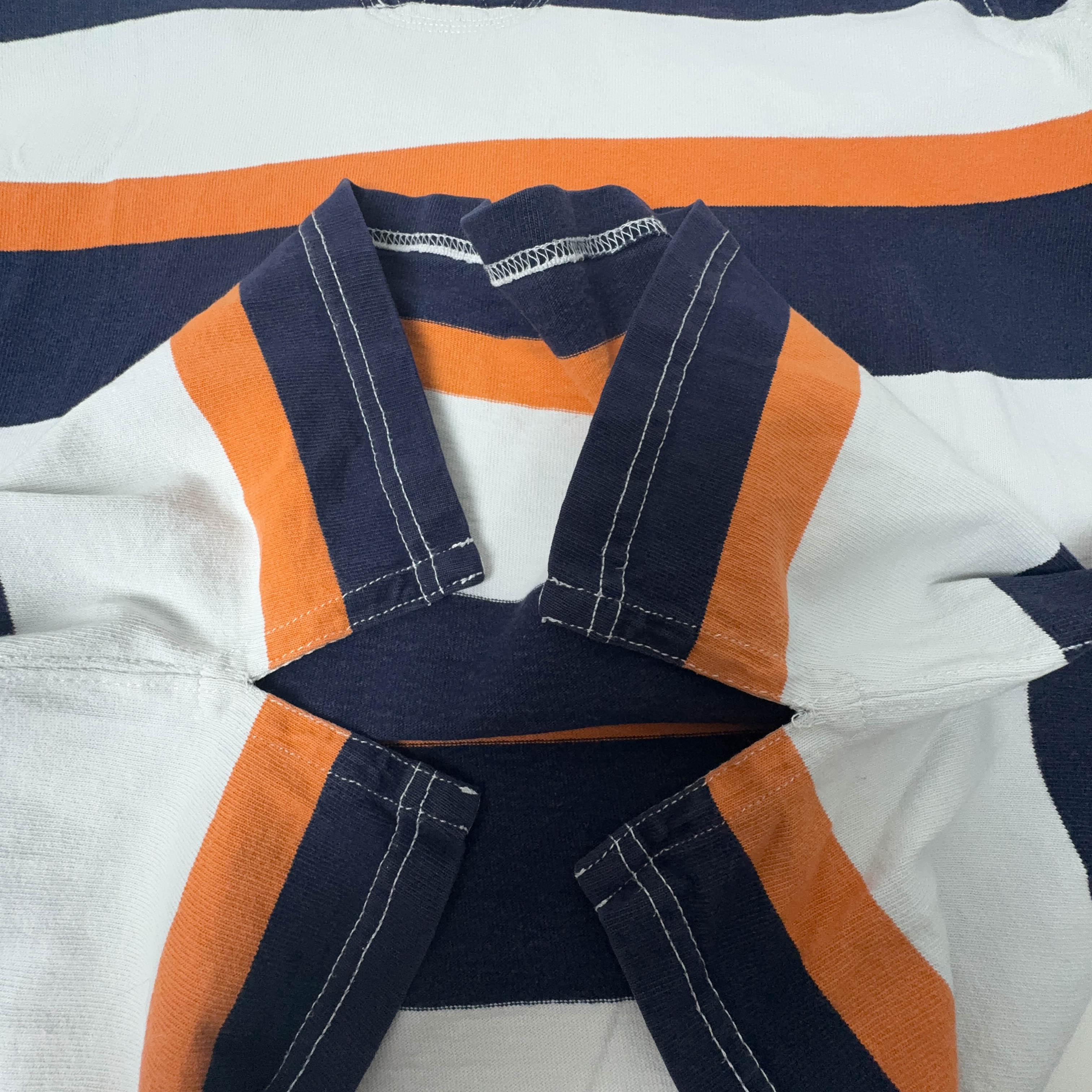 Polo Ralph Lauren Vintage a righe blu bianco arancione custom fit - Taglia S uomo