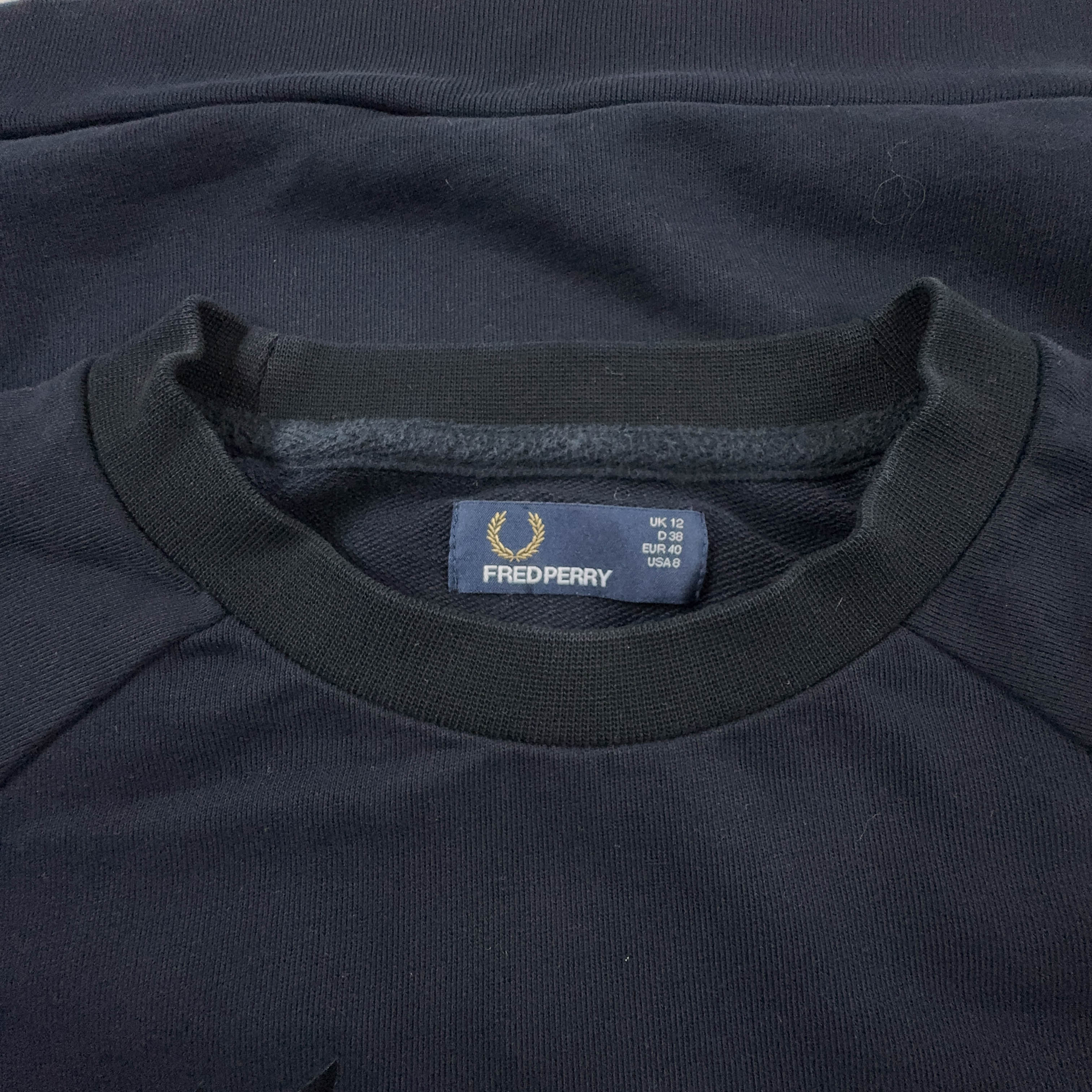 Felpa leggera Fred Perry blu scuro a girocollo - Taglia M/L uomo