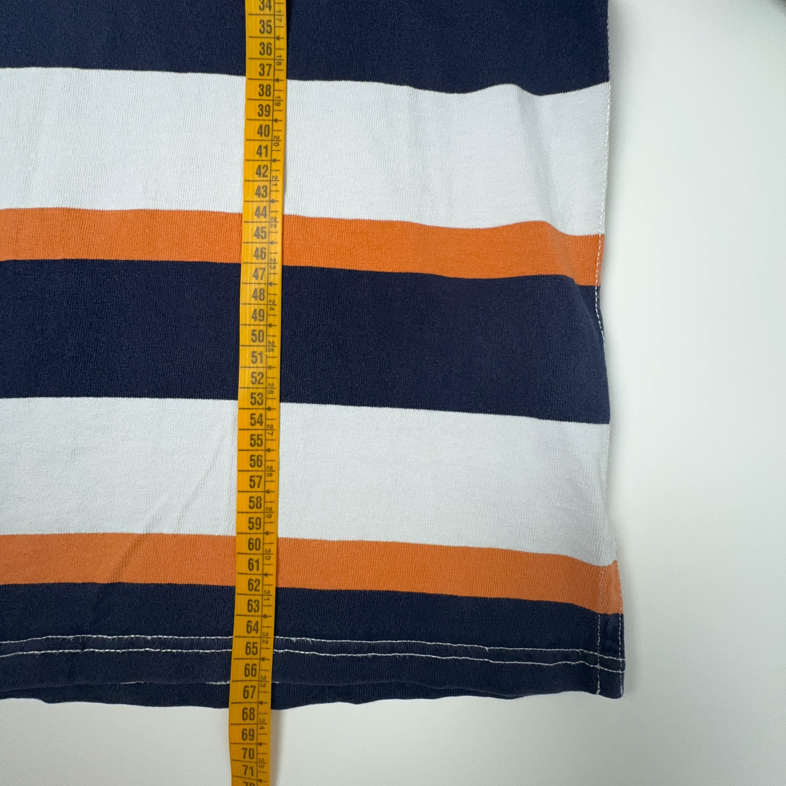 Polo Ralph Lauren Vintage a righe blu bianco arancione custom fit - Taglia S uomo
