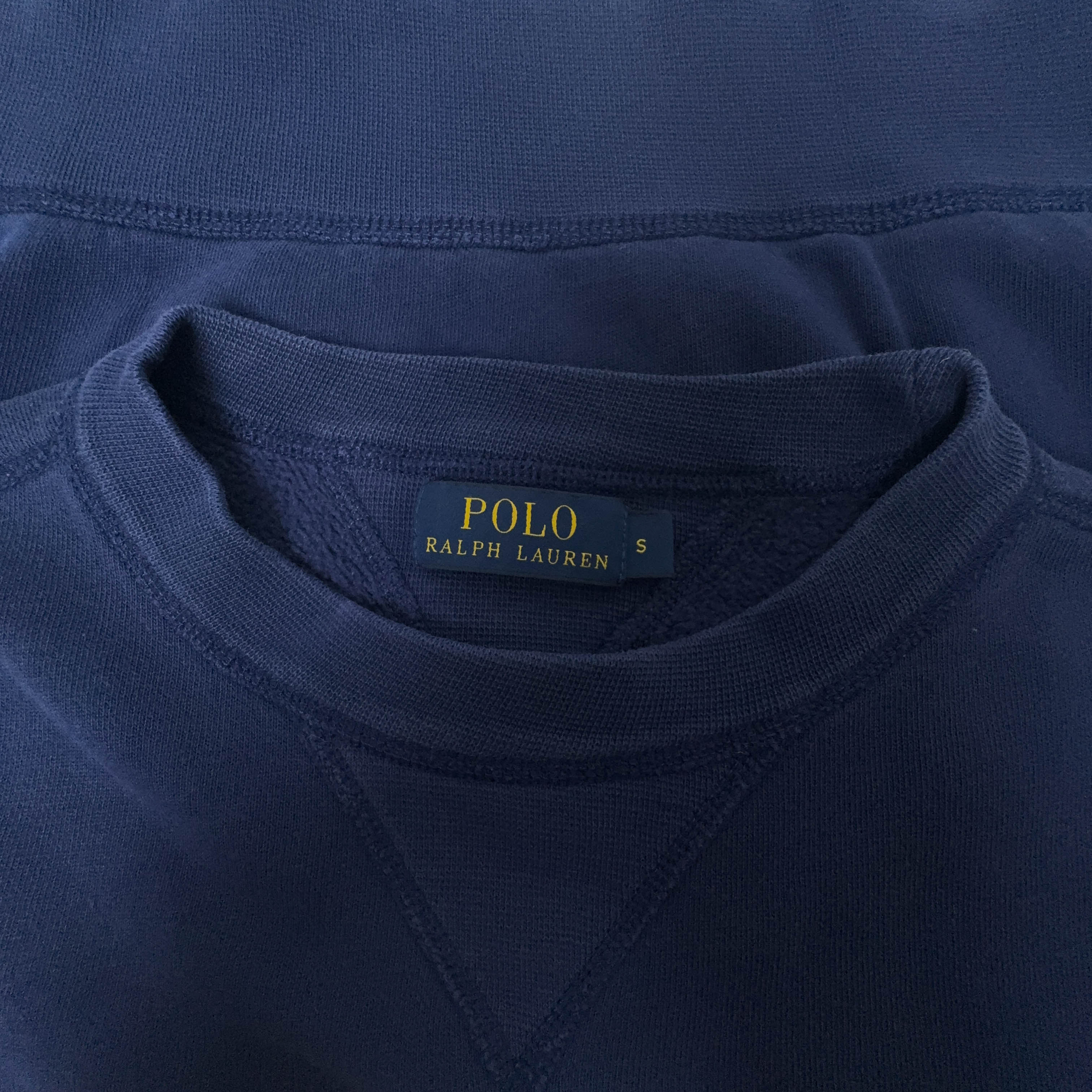 Felpa Ralph Lauren blu a girocollo logo ricamato - Taglia S uomo