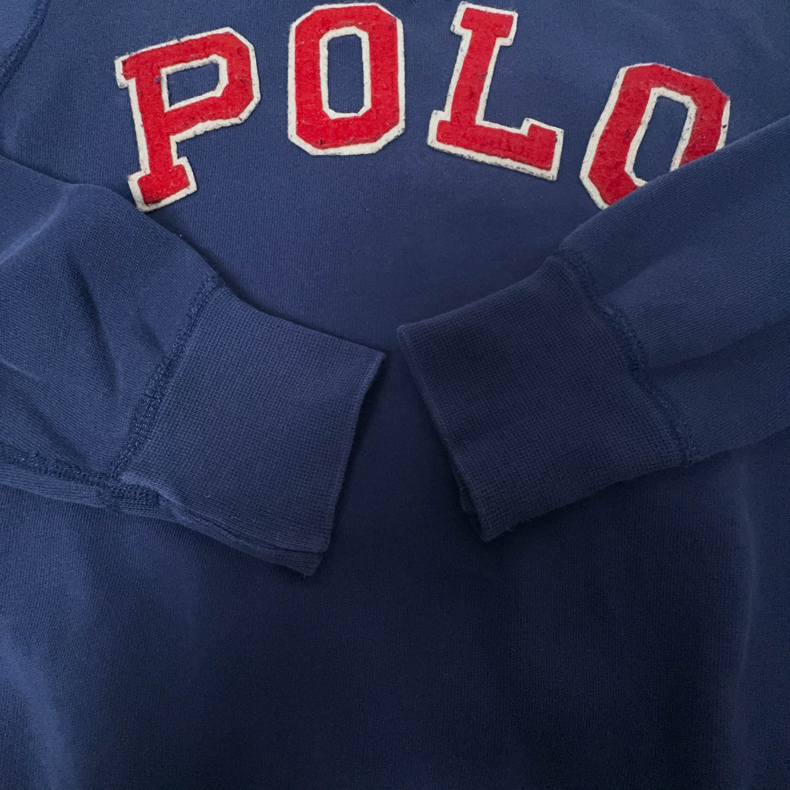 Felpa Ralph Lauren blu a girocollo logo ricamato - Taglia S uomo