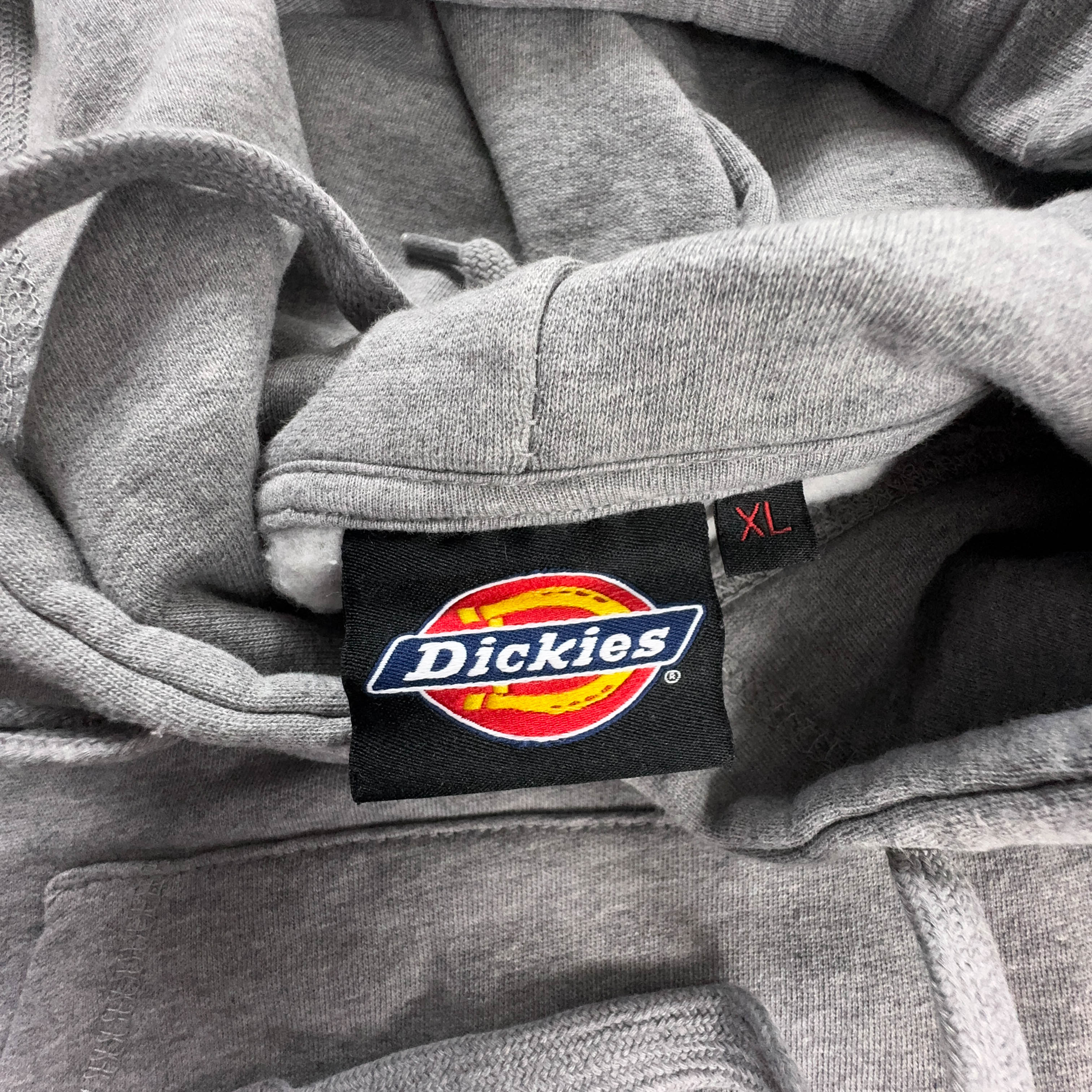 Felpa Dickies grigia con cappuccio e logo stampato in cotone - Taglia XL/XXL uomo