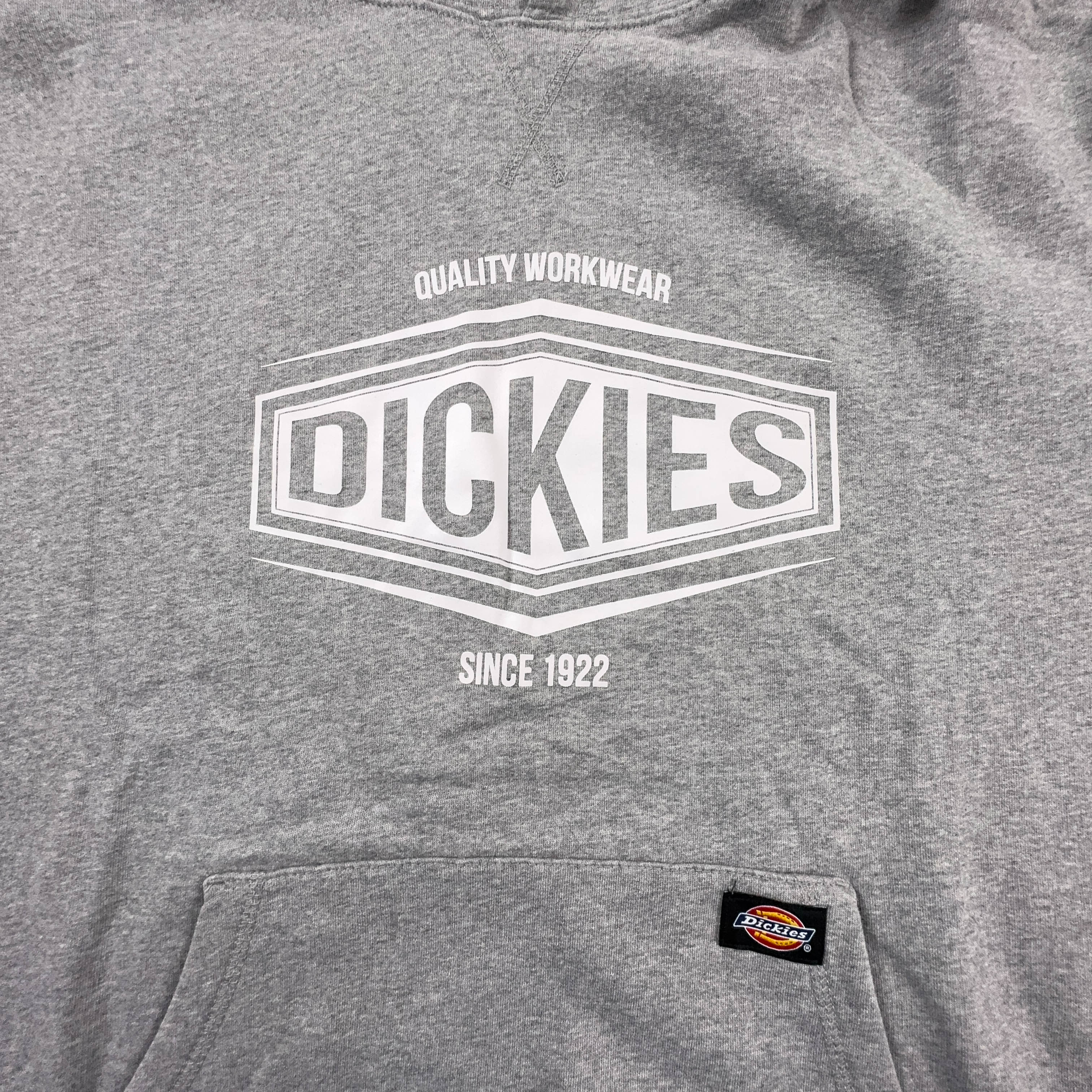 Felpa Dickies grigia con cappuccio e logo stampato in cotone - Taglia XL/XXL uomo