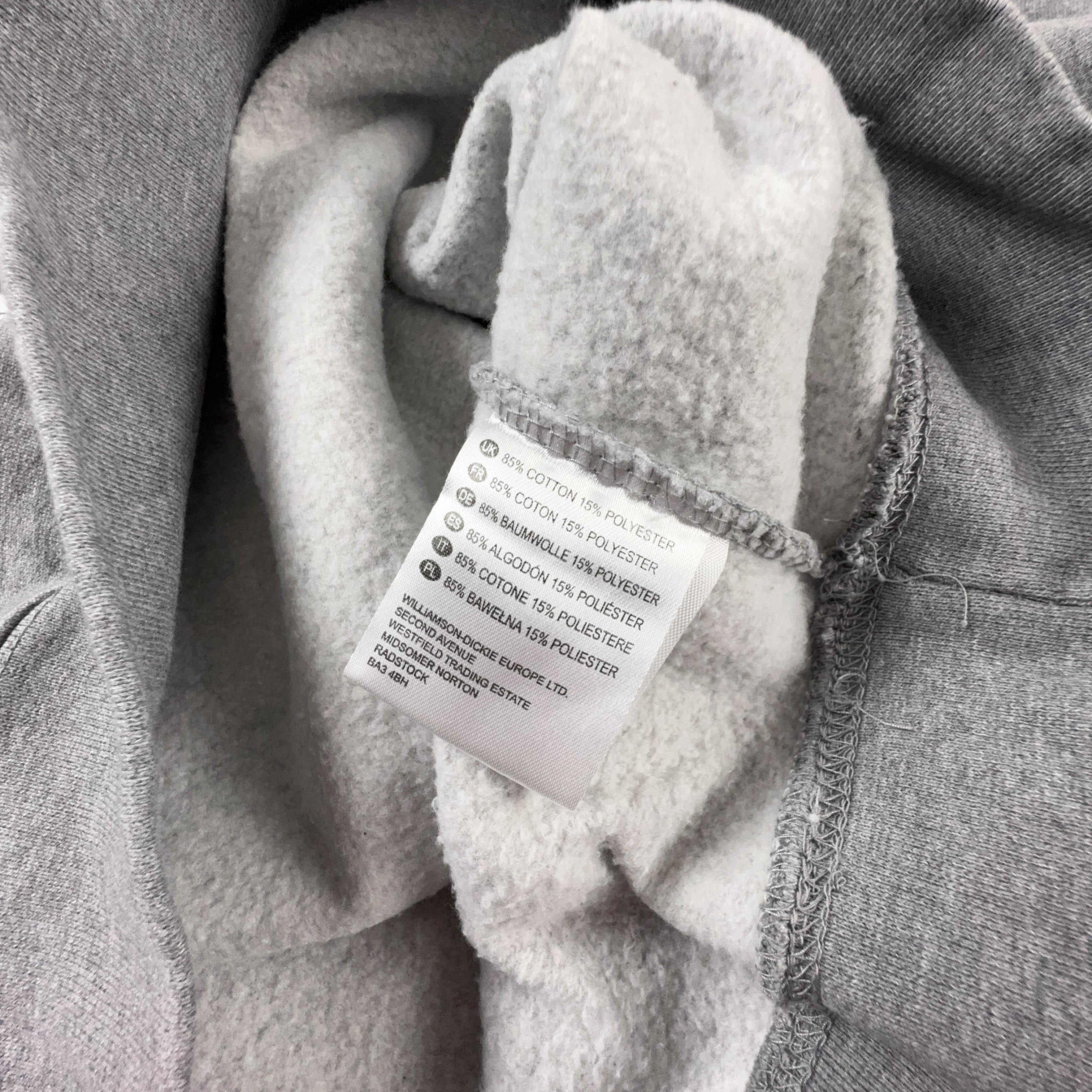 Felpa Dickies grigia con cappuccio e logo stampato in cotone - Taglia XL/XXL uomo