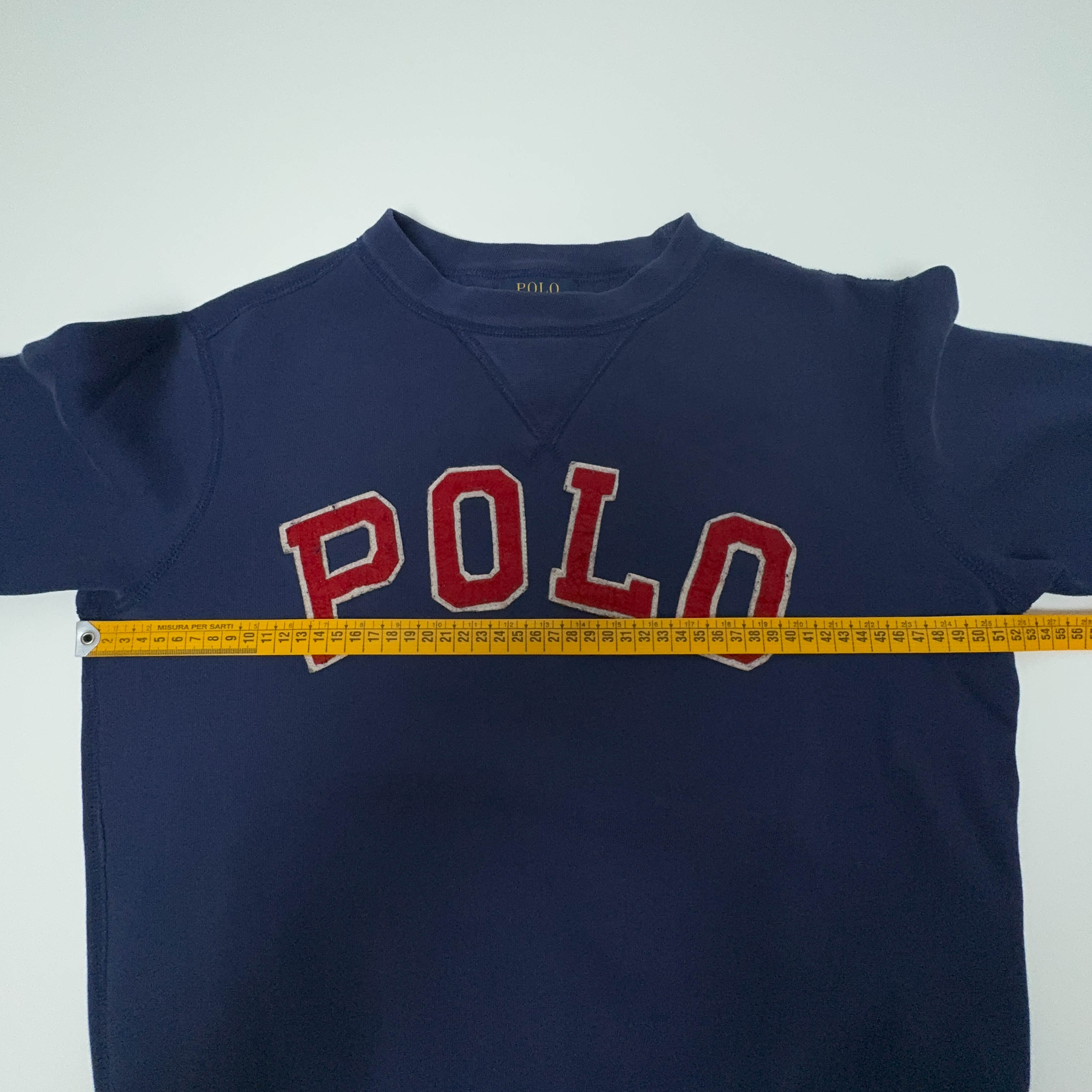 Felpa Ralph Lauren blu a girocollo logo ricamato - Taglia S uomo