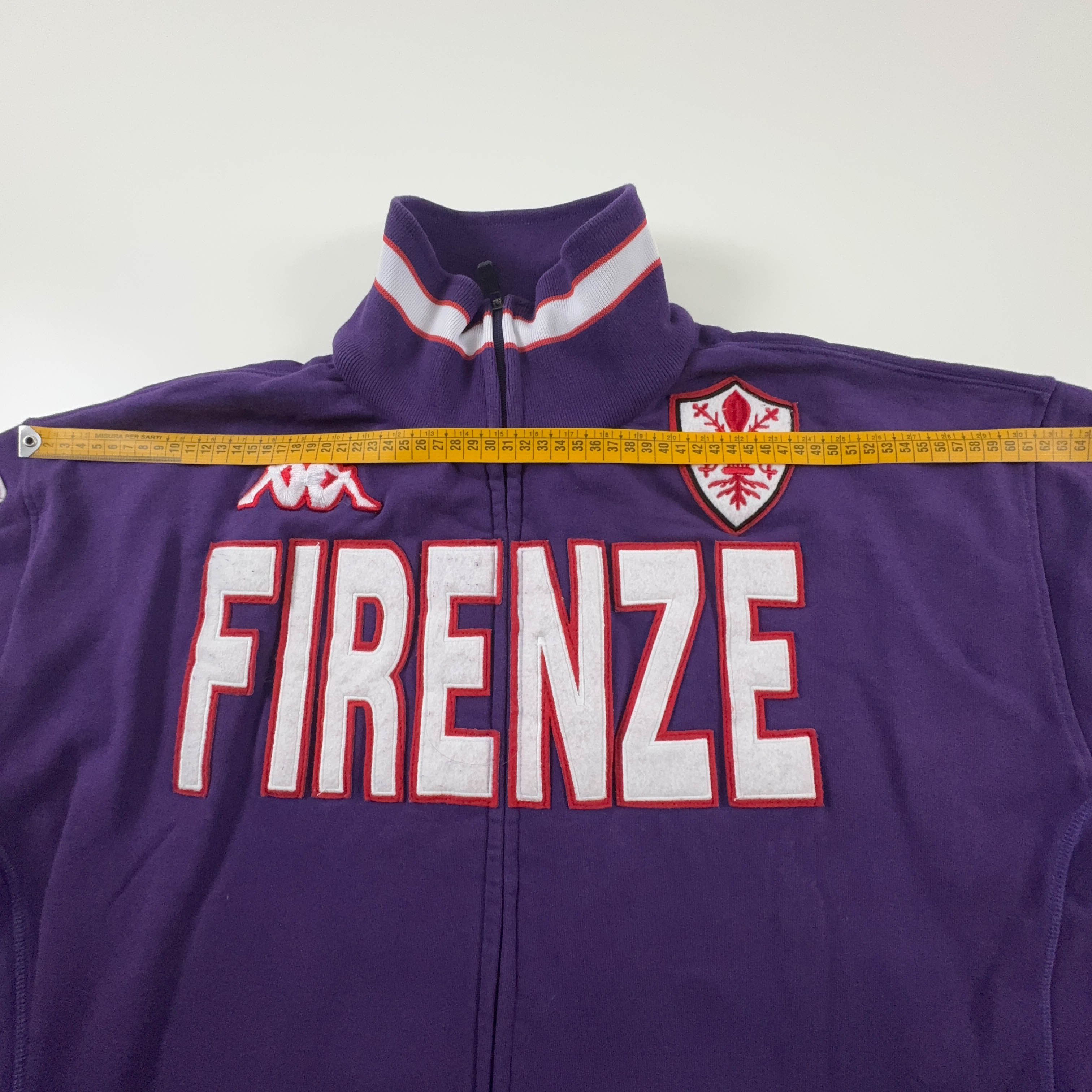 Felpa Kappa Firenze Vintage viola in cotone con ricami e zip