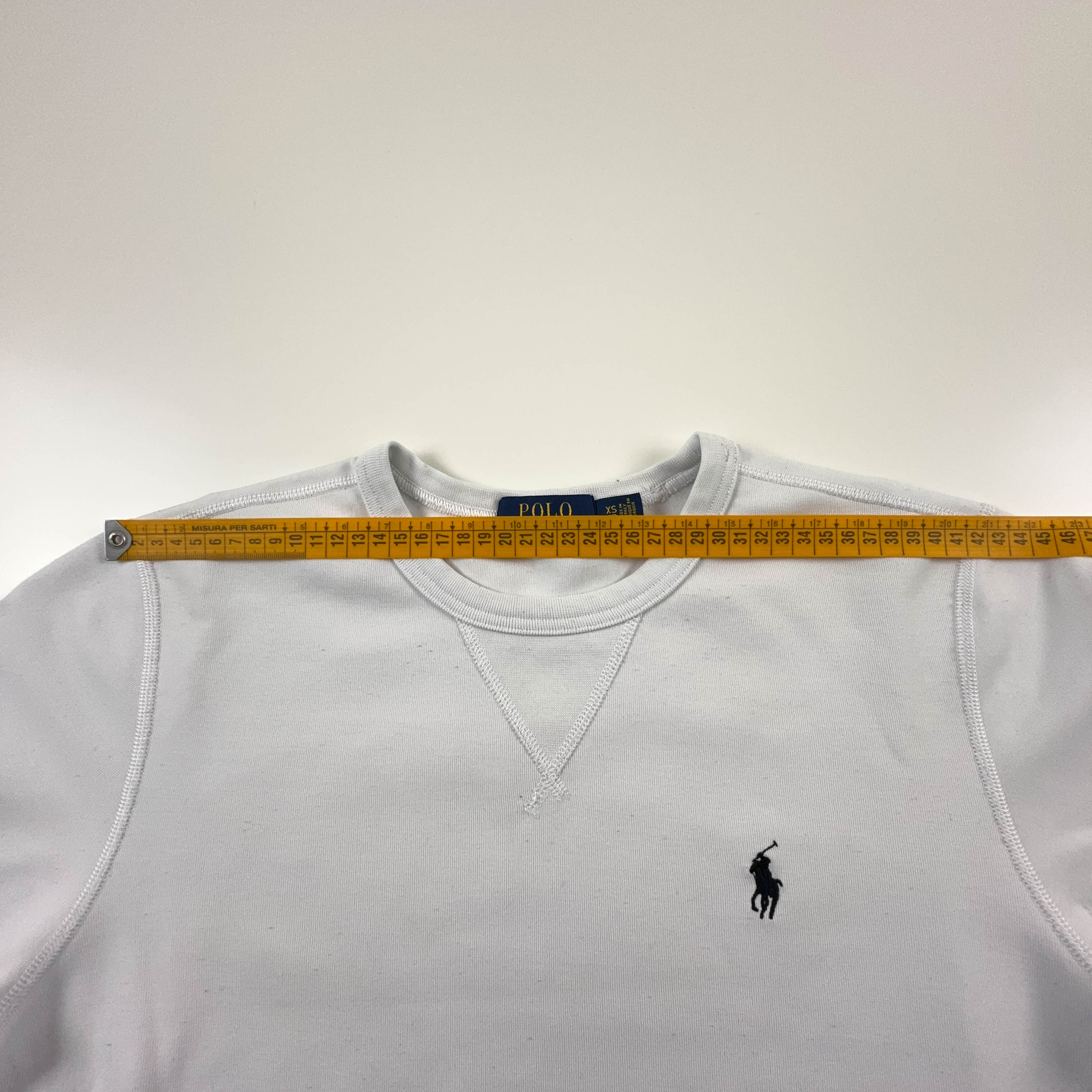 Felpa Ralph Lauren bianca a girocollo - Taglia XS uomo