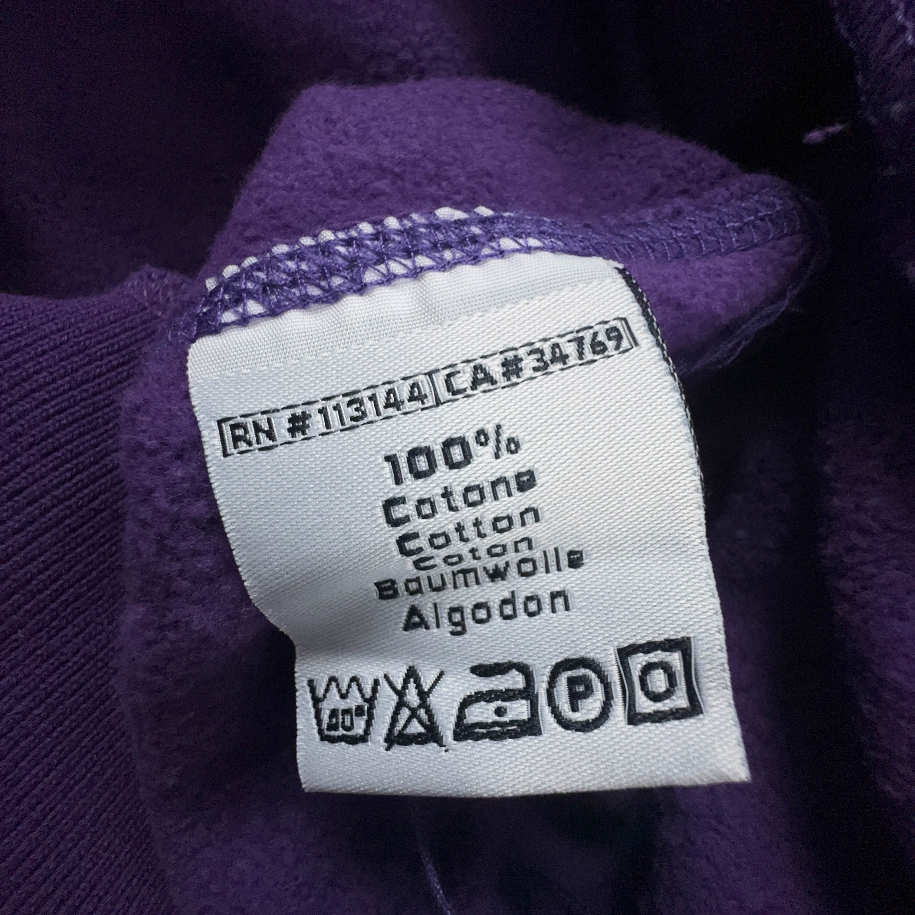 Felpa Kappa Firenze Vintage viola in cotone con ricami e zip - Taglia XXL uomo