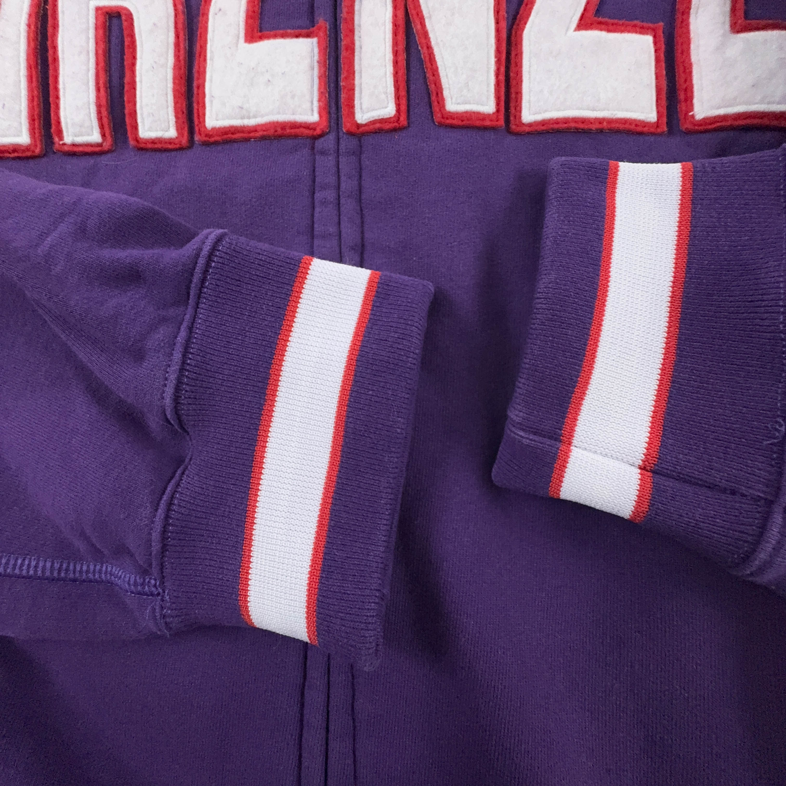 Felpa Kappa Firenze Vintage viola in cotone con ricami e zip - Taglia XXL uomo