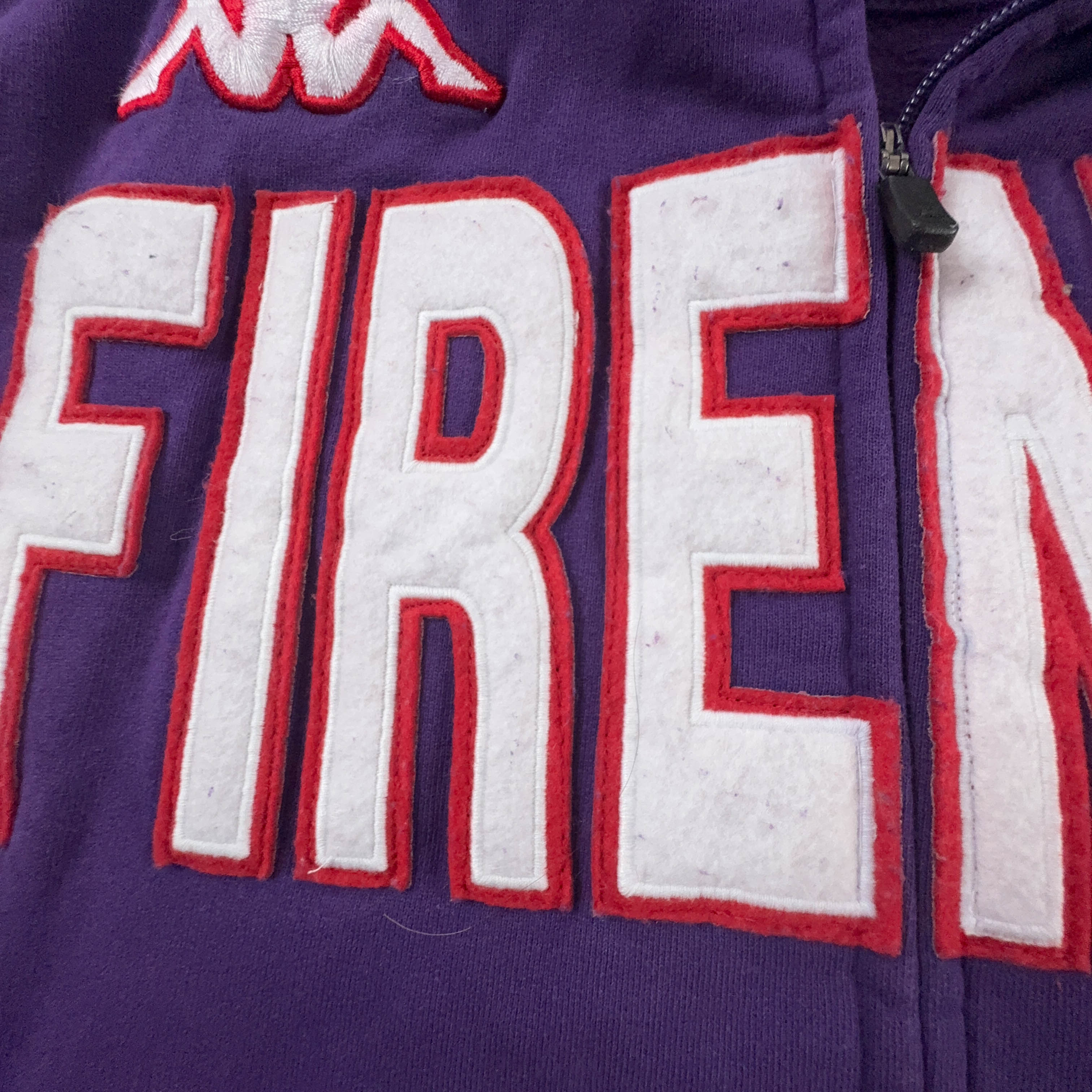 Felpa Kappa Firenze Vintage viola in cotone con ricami e zip - Taglia XXL uomo