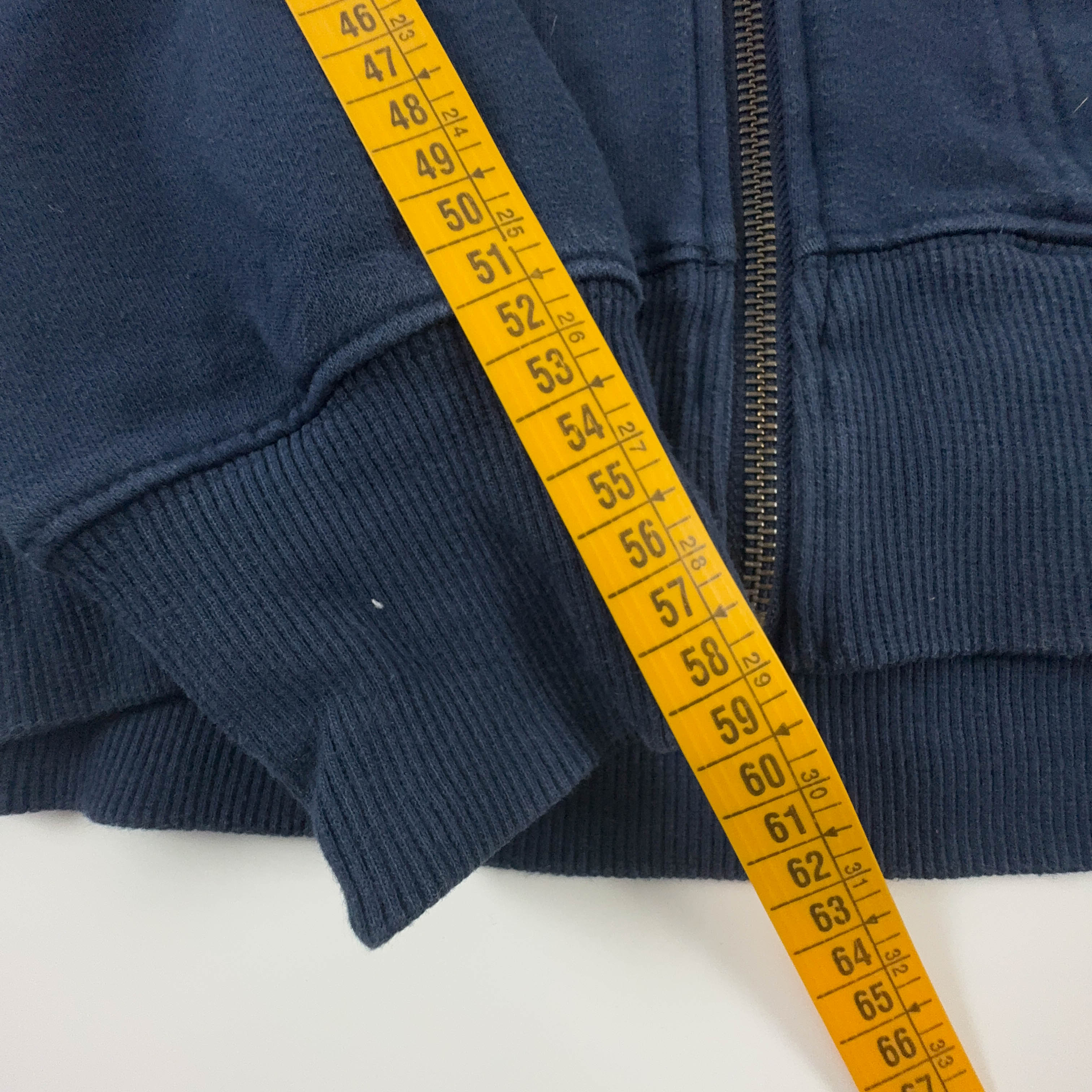 Felpa Nike Vintage blu con cappuccio e zip 80% cotone anni 2000 - Taglia S uomo