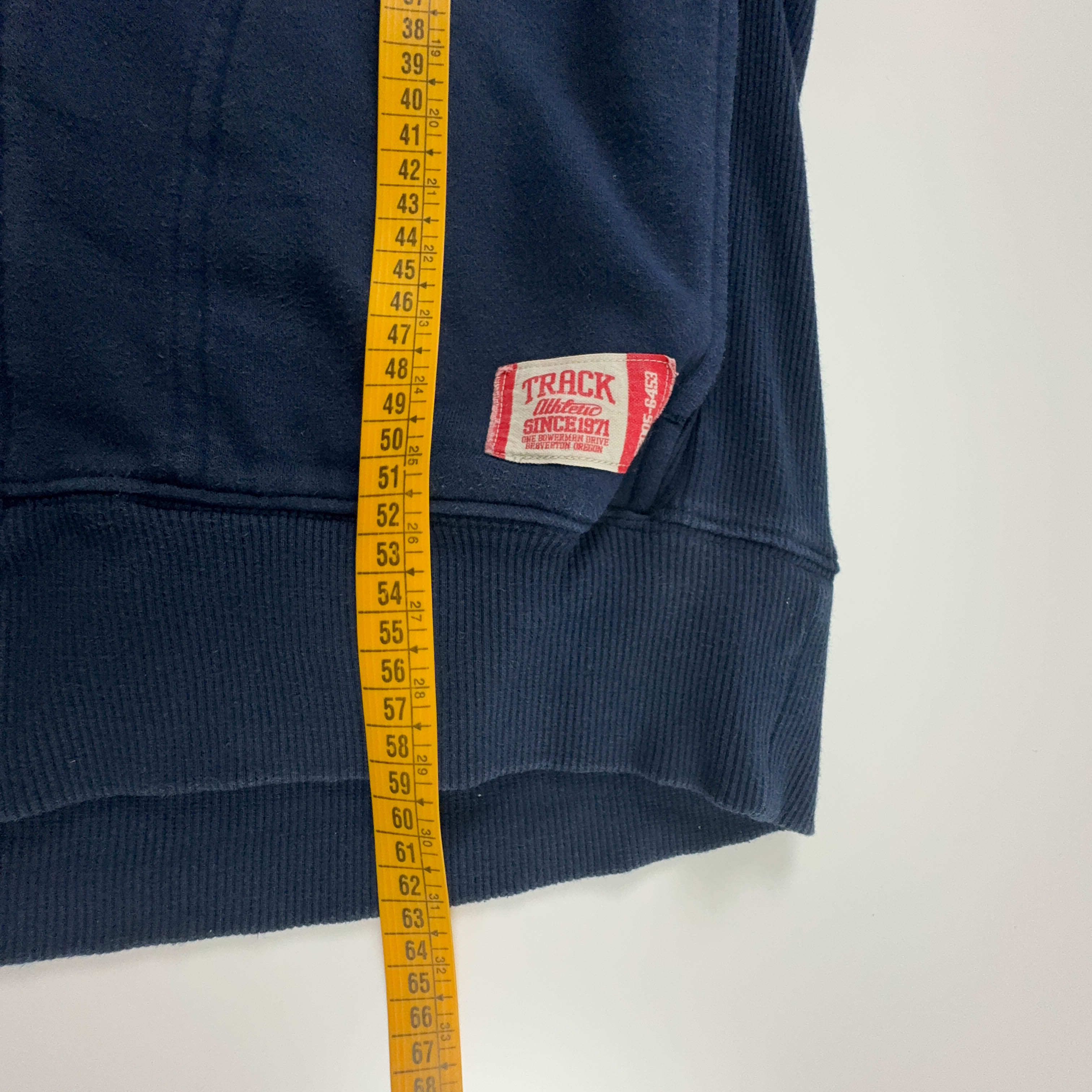 Felpa Nike Vintage blu con cappuccio e zip 80% cotone anni 2000 - Taglia S uomo