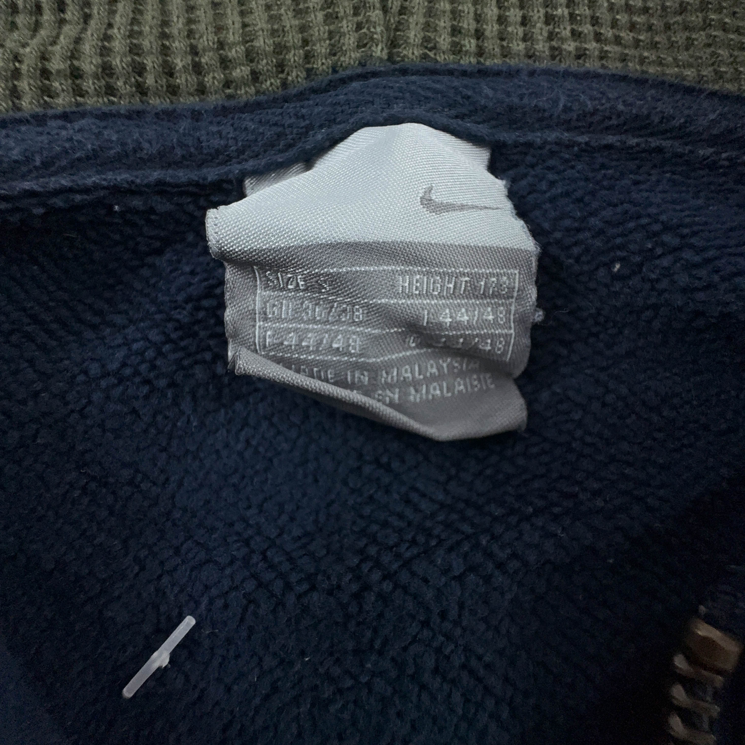 Felpa Nike Vintage blu con cappuccio e zip 80% cotone anni 2000 - Taglia S uomo