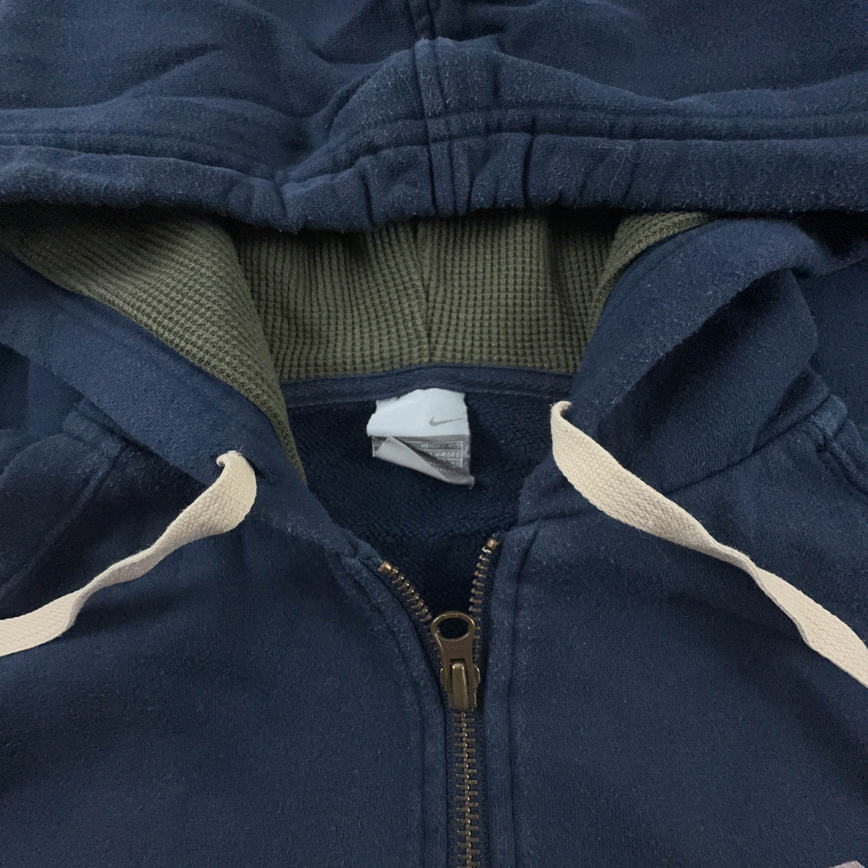 Felpa Nike Vintage blu con cappuccio e zip 80% cotone anni 2000 - Taglia S uomo