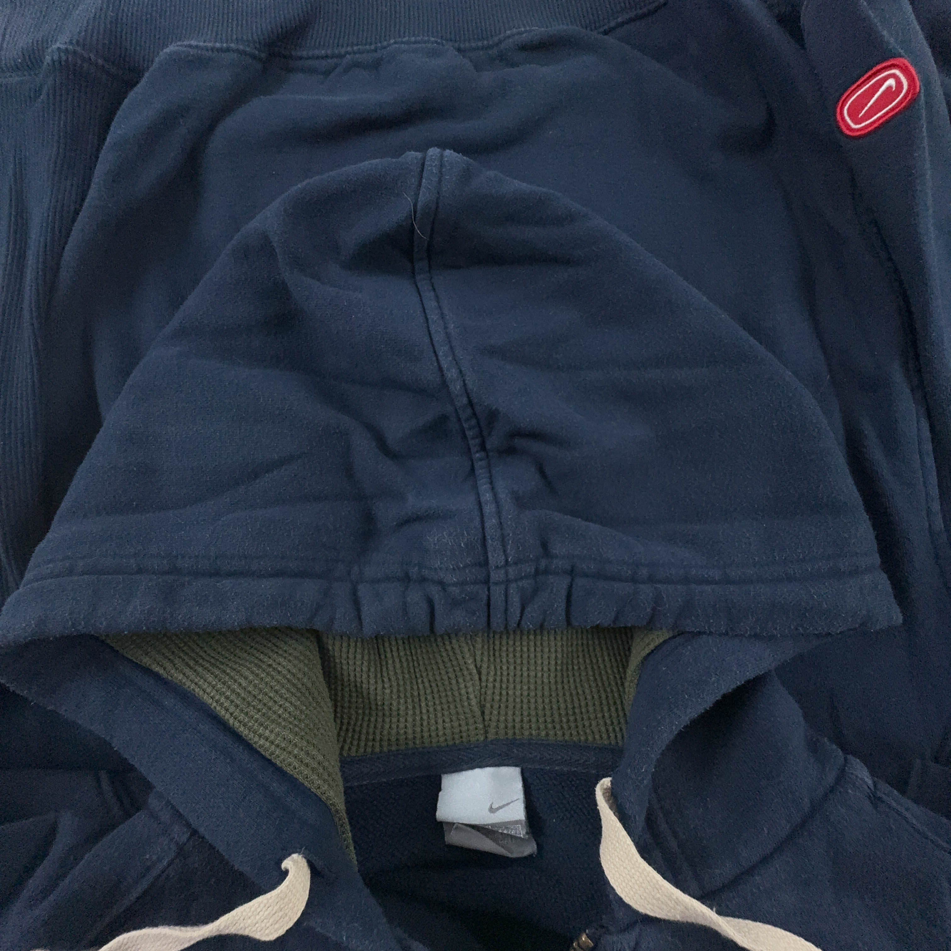 Felpa Nike Vintage blu con cappuccio e zip 80% cotone anni 2000 - Taglia S uomo