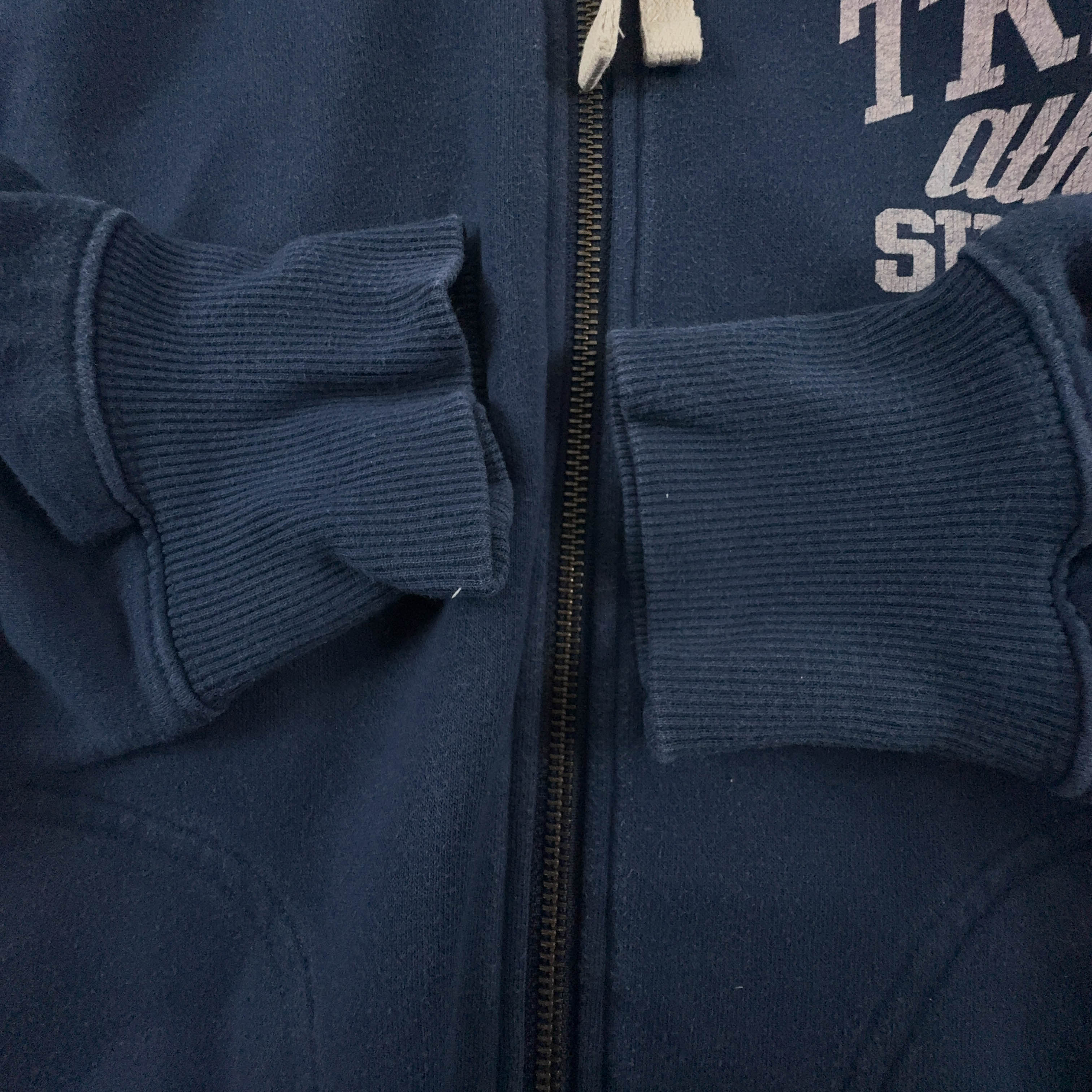 Felpa Nike Vintage blu con cappuccio e zip 80% cotone anni 2000 - Taglia S uomo