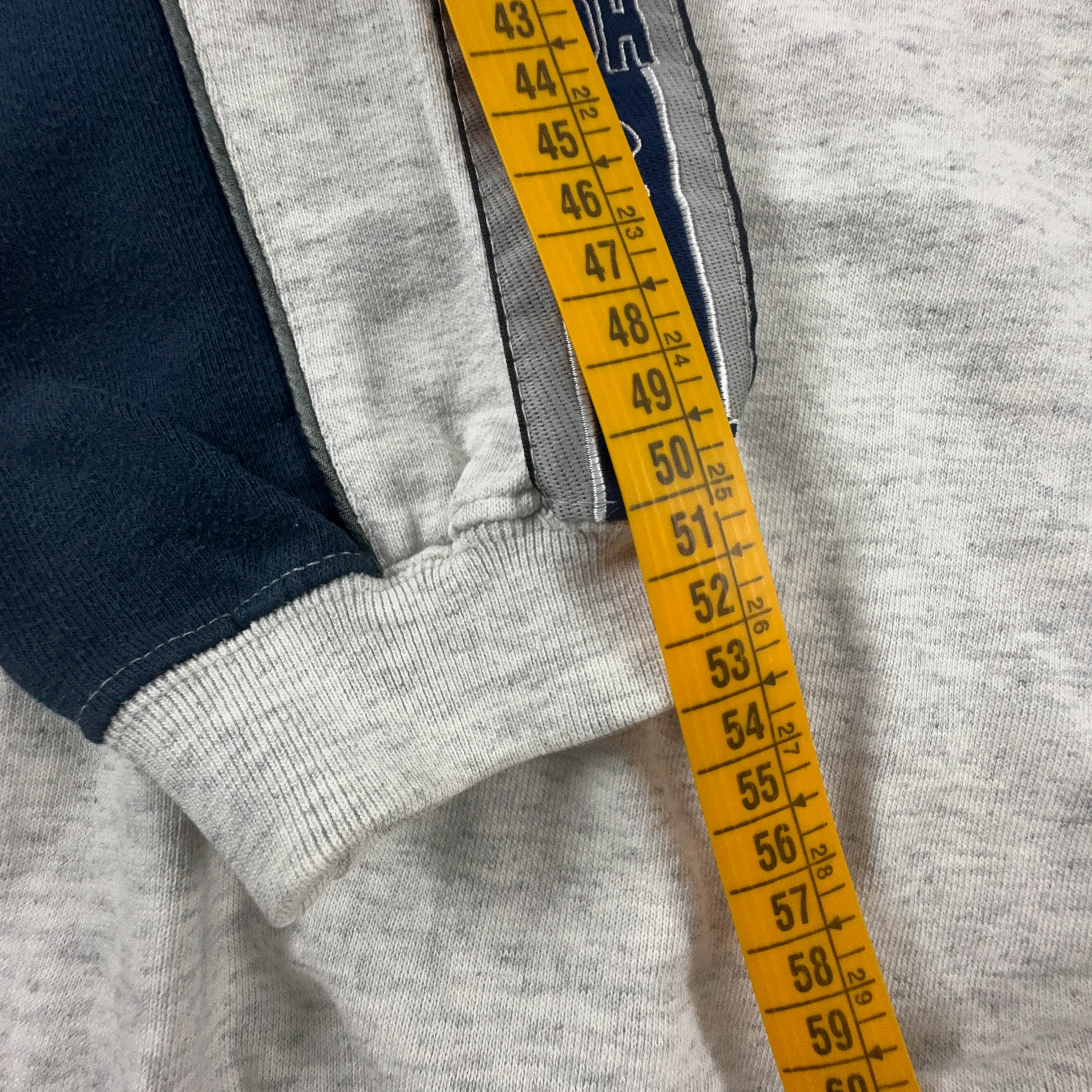 Felpa Champion Vintage grigia e blu quarter zip 60% cotone anni 2000 - Taglia L/XL uomo