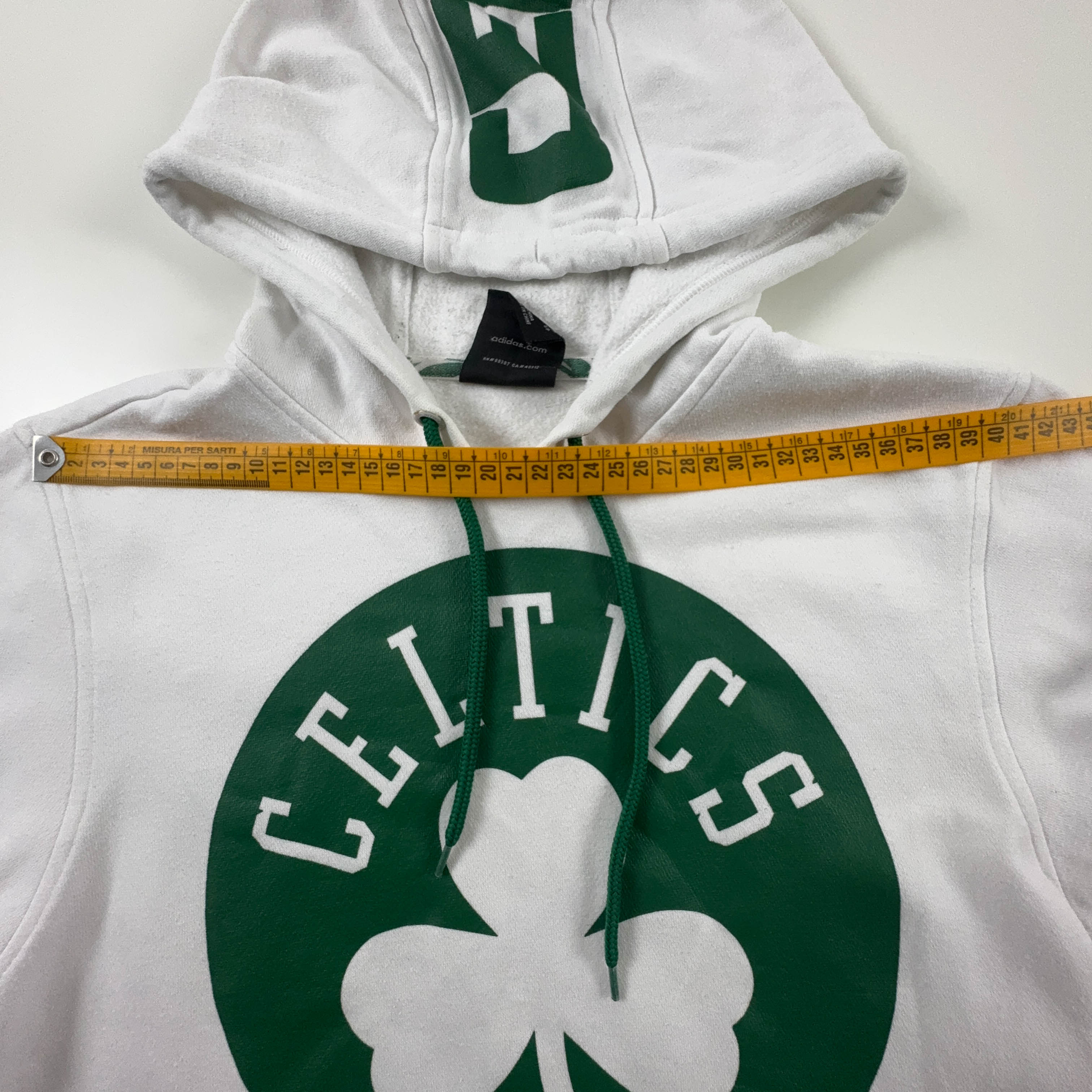 Felpa Adidas Celtics Vintage bianca a girocollo con cappuccio anni 2000 - Taglia S uomo