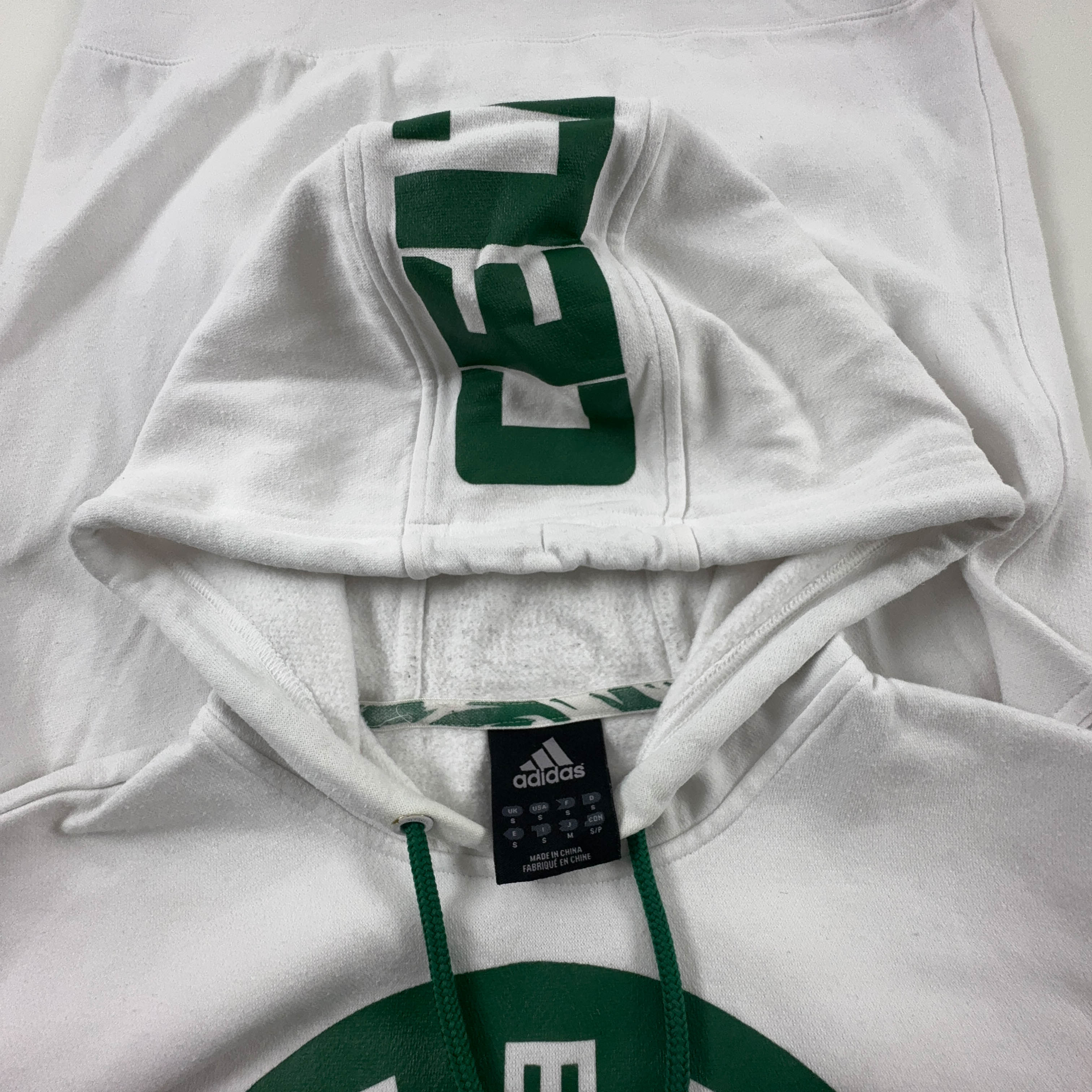 Felpa Adidas Celtics Vintage bianca a girocollo con cappuccio anni 2000 - Taglia S uomo