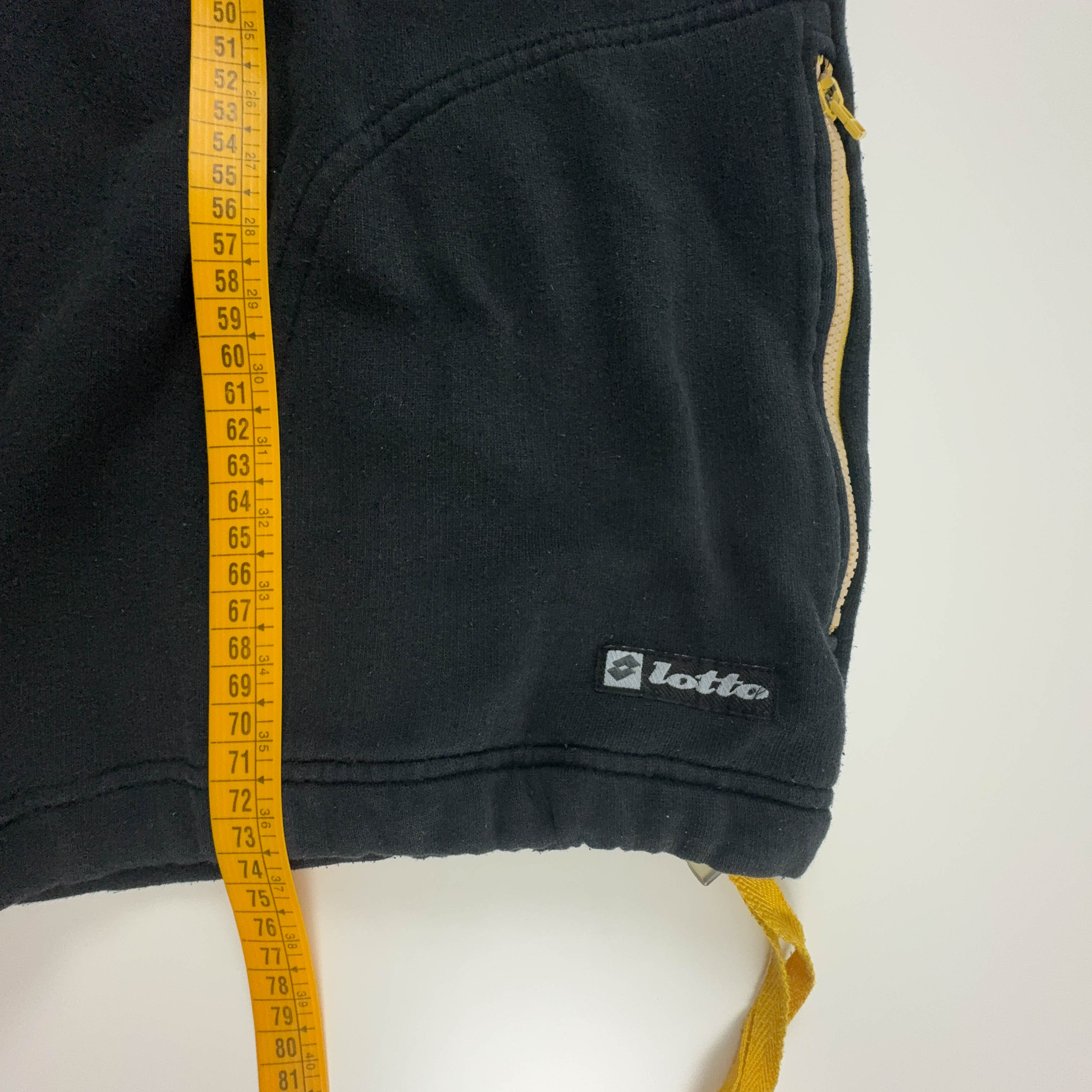 Felpa Lotto Vintage nera con zip 60% cotone anni 90 - Taglia 54 uomo