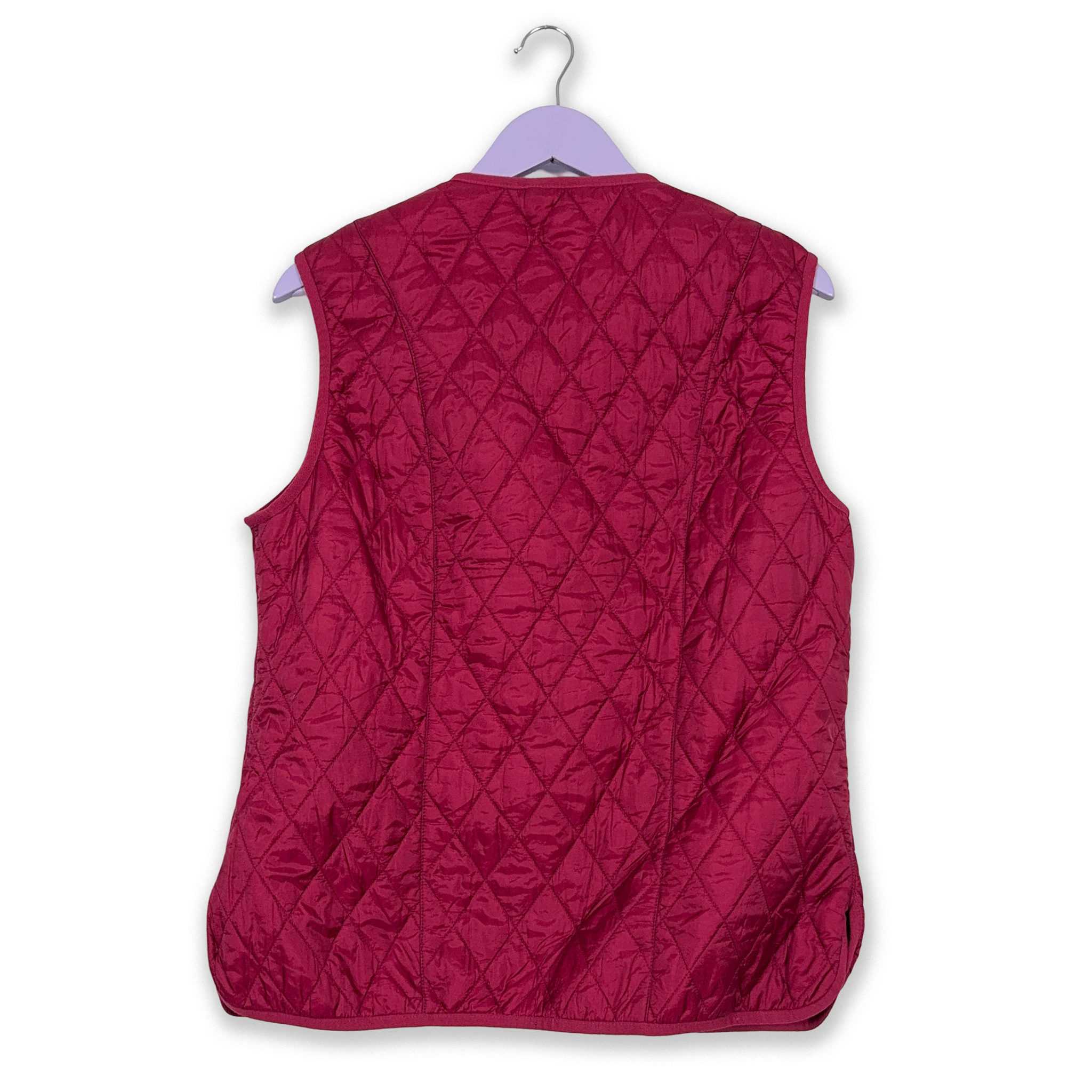 Giacca Barbour smanicata trapuntata rosa con zip - Taglia EU 42 uomo