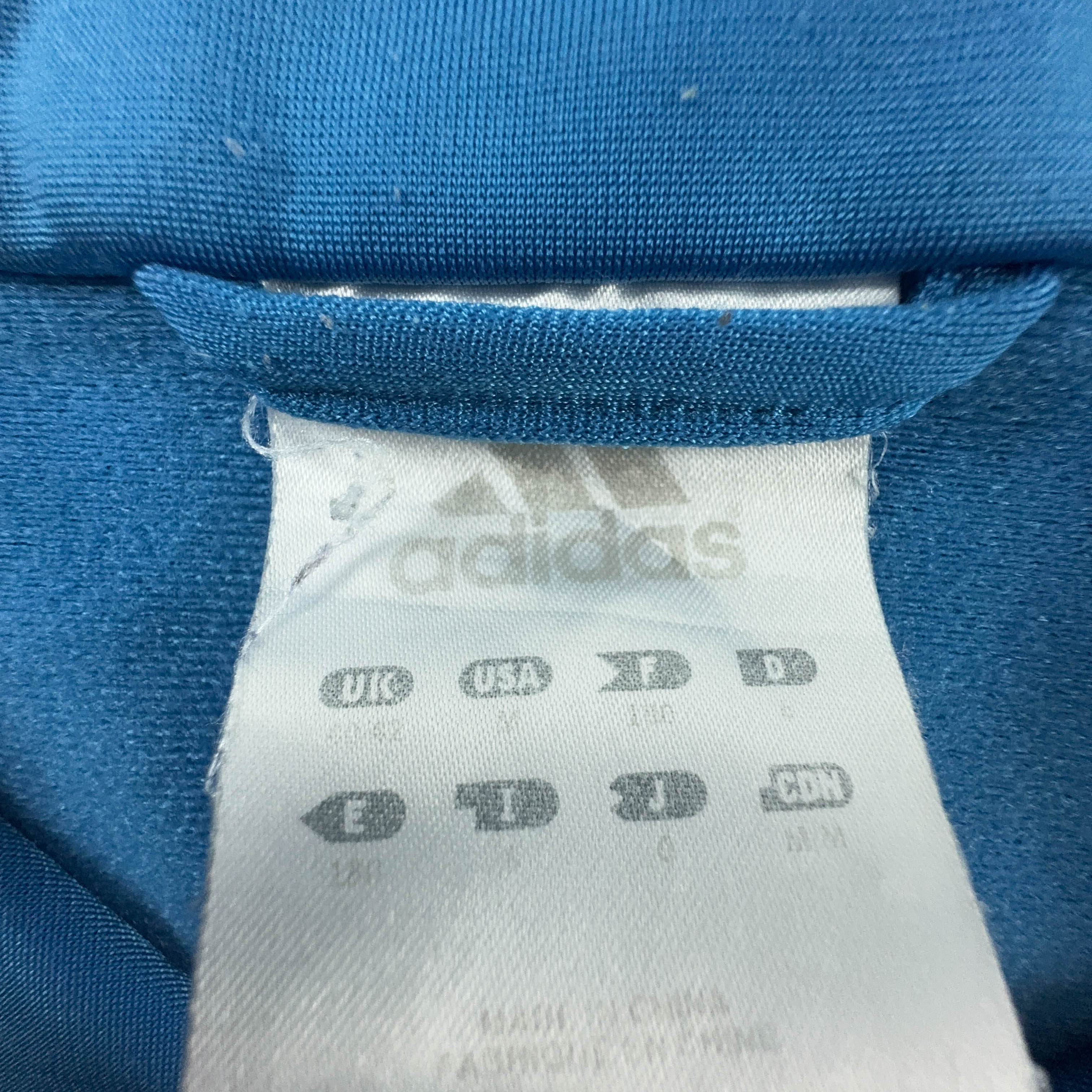 Felpa Adidas Vintage blu e grigia con zip anni 2000 - Taglia D6 180 uomo