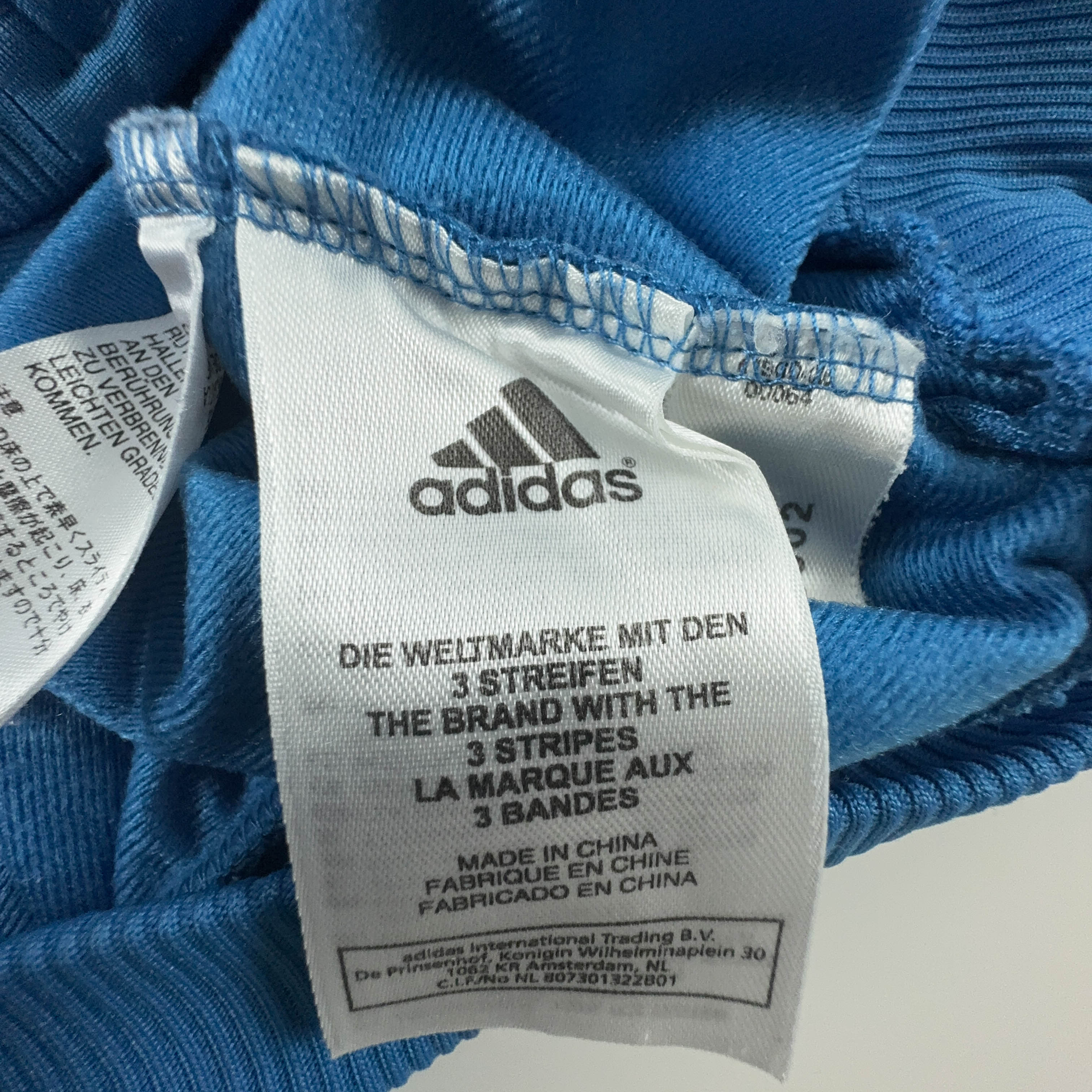 Felpa Adidas Vintage blu e grigia con zip anni 2000 - Taglia D6 180 uomo