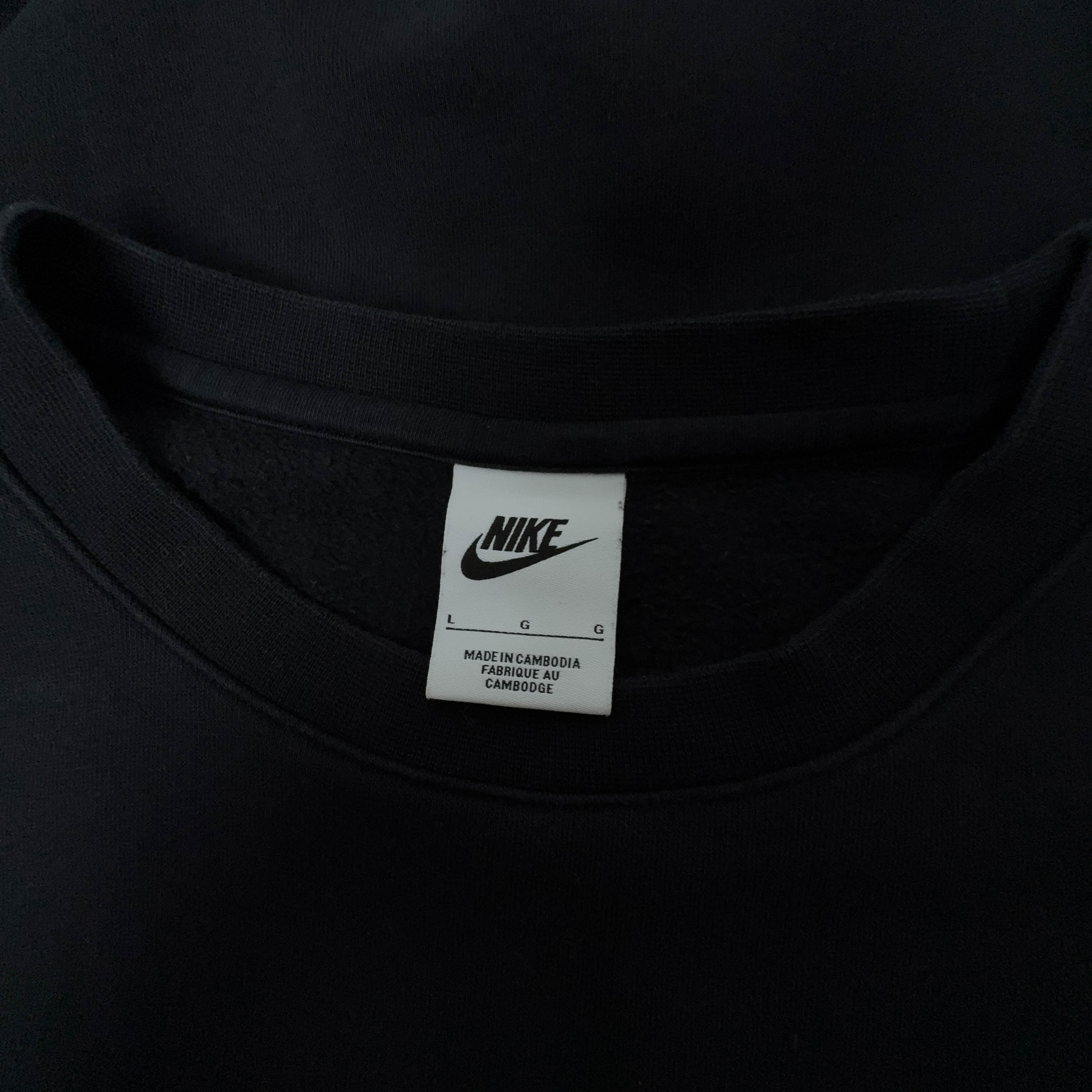 Felpa Nike nera a girocollo logo grande stampato - Taglia L uomo