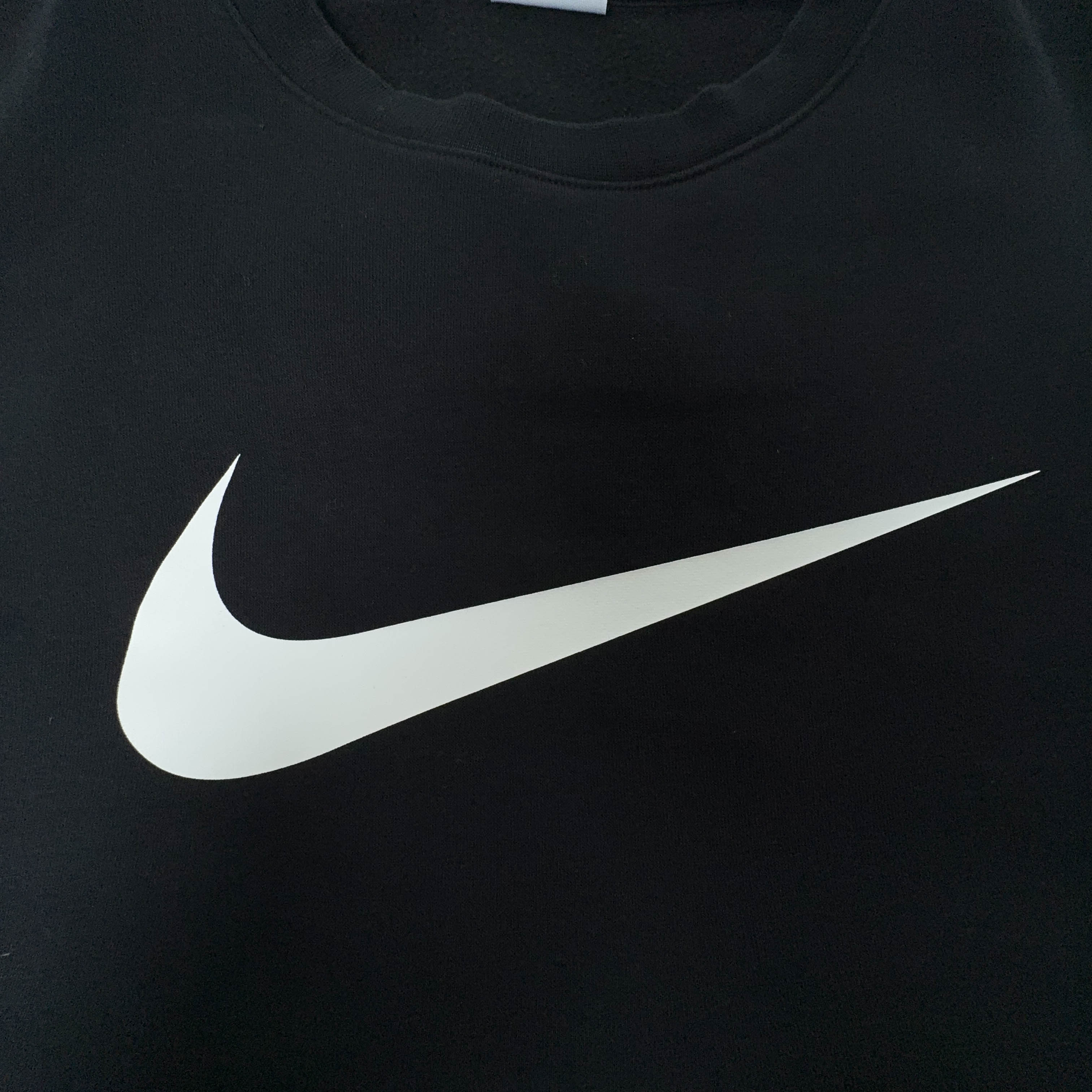Felpa Nike nera a girocollo logo grande stampato - Taglia L uomo