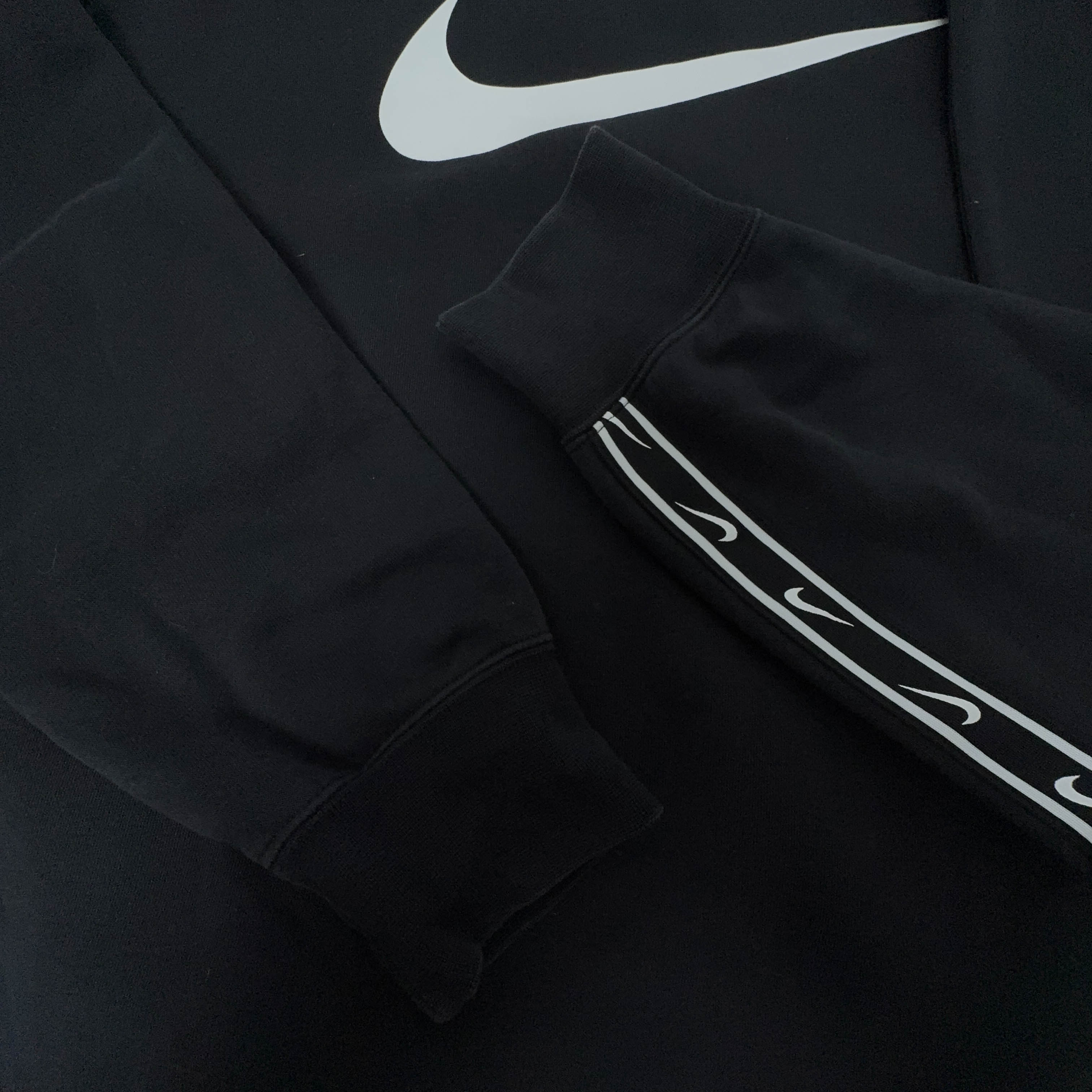 Felpa Nike nera a girocollo logo grande stampato - Taglia L uomo