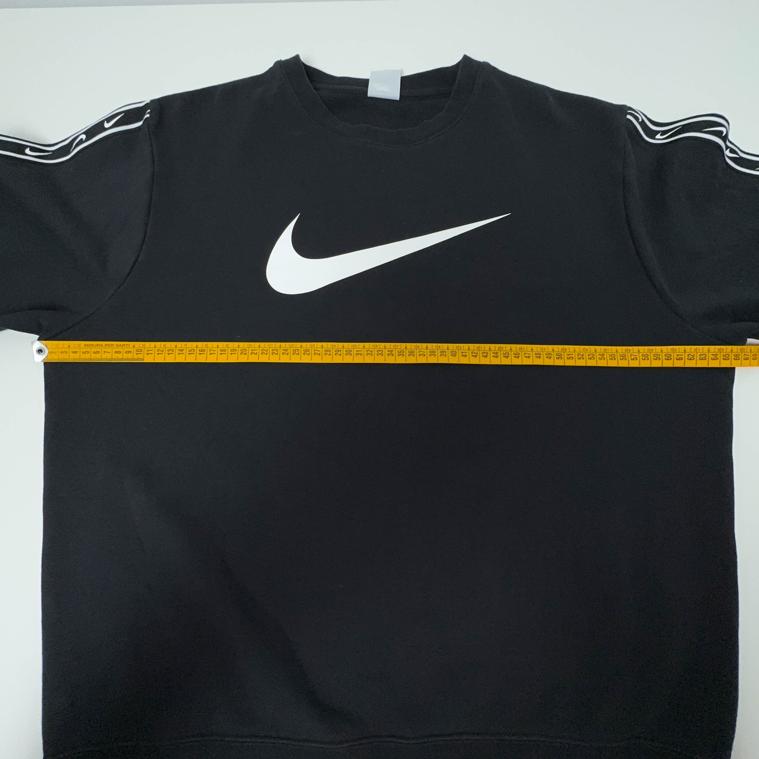 Felpa Nike nera a girocollo logo grande stampato - Taglia L uomo