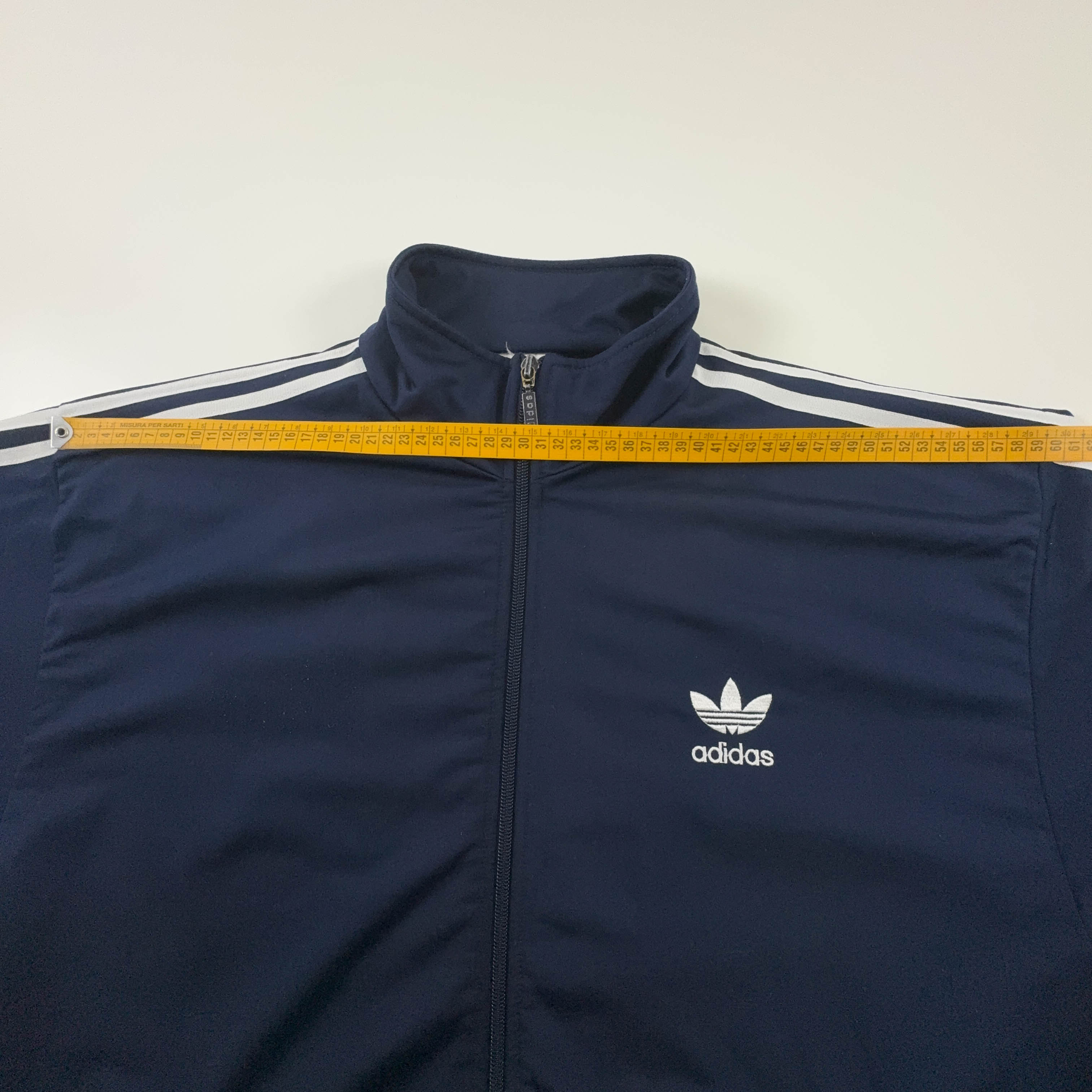 Felpa Adidas Vintage blu scura con zip - Taglia L/XL uomo