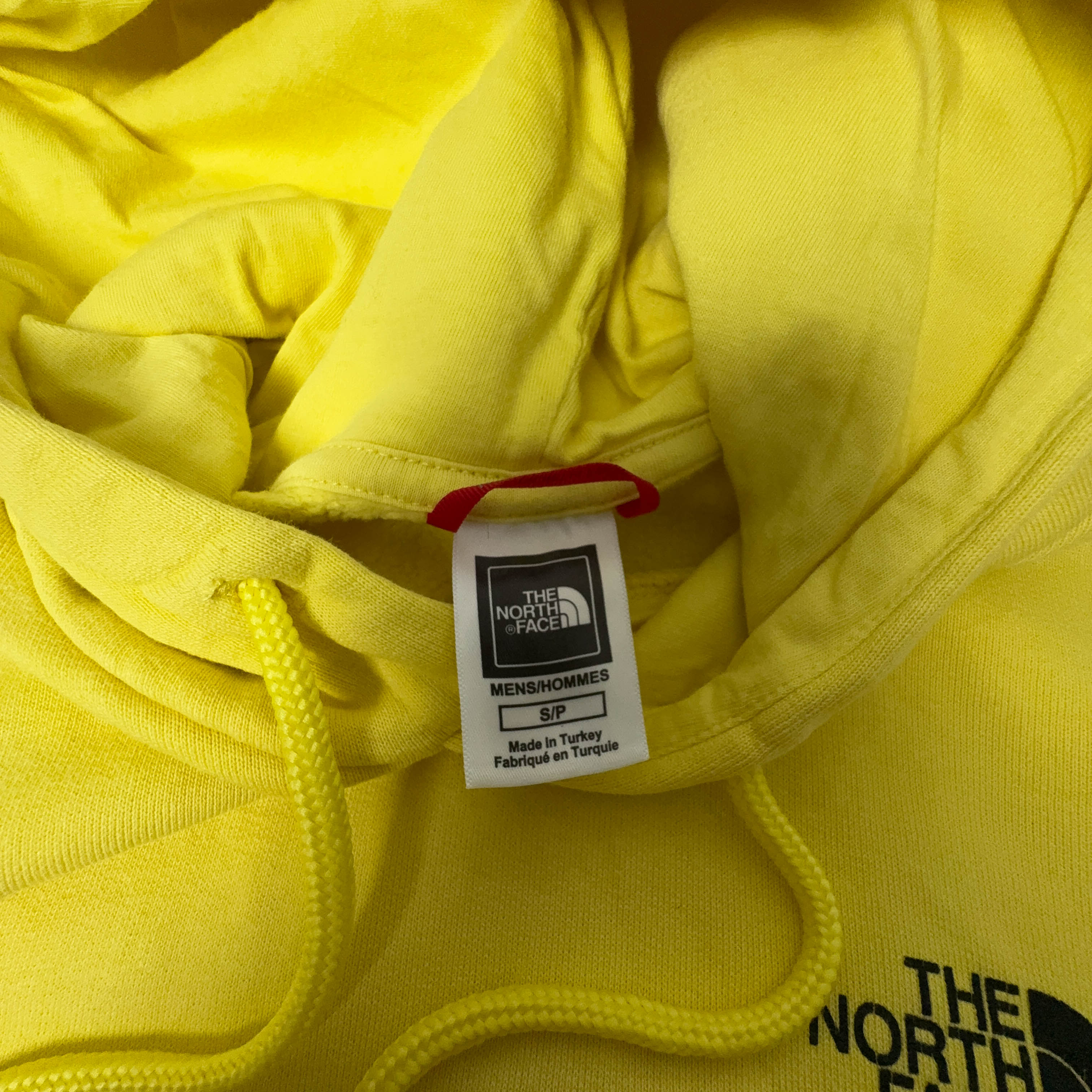 Felpa The North Face gialla con cappuccio e tasche - Taglia S uomo