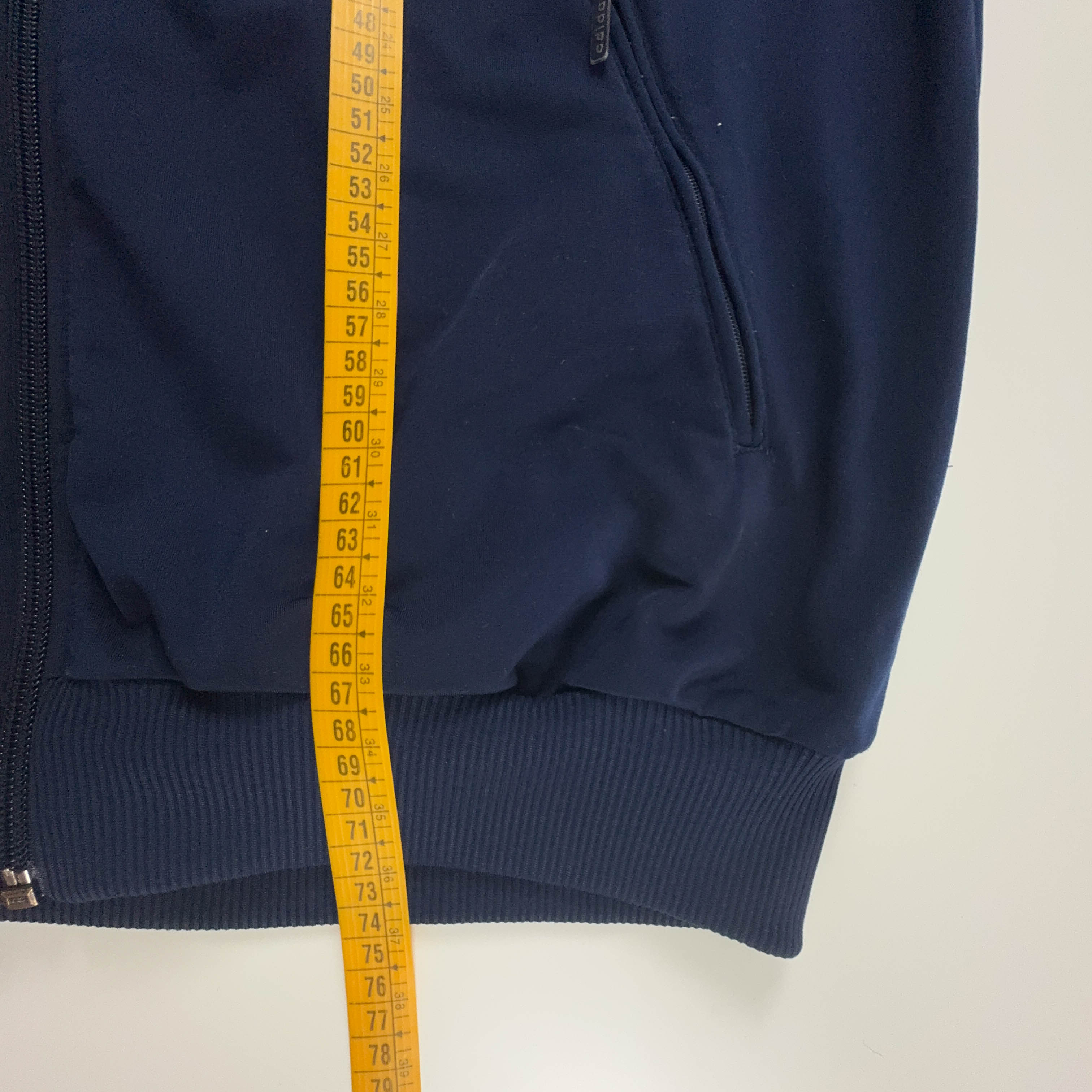 Felpa Adidas Vintage blu scura con zip - Taglia L/XL uomo