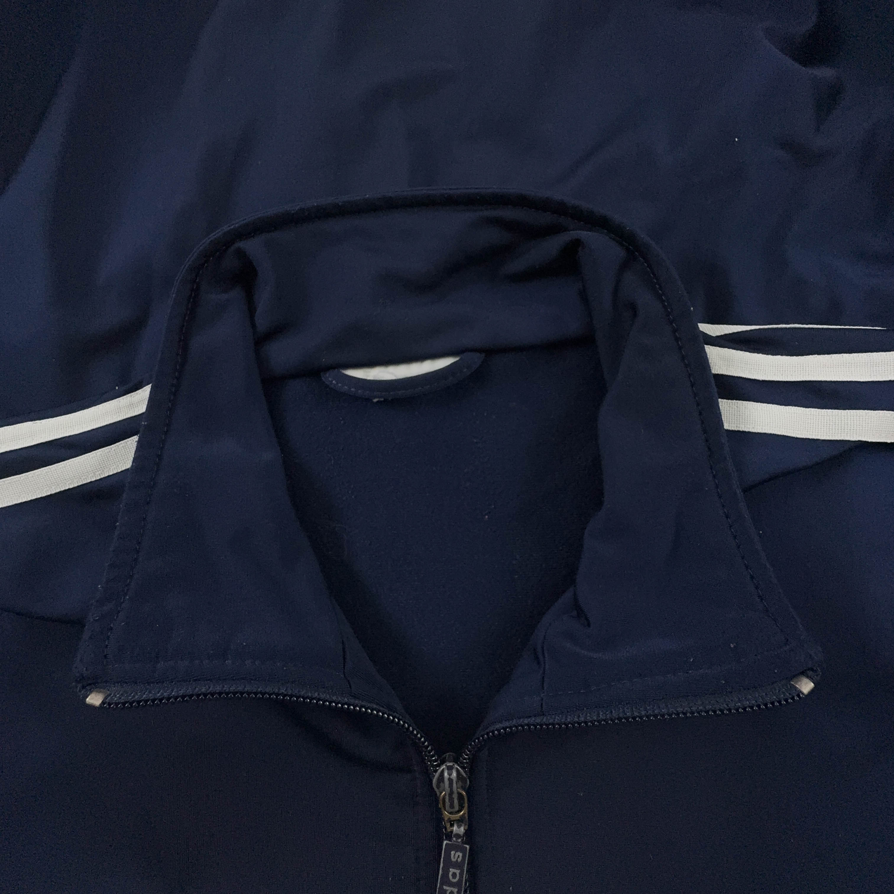 Felpa Adidas Vintage blu scura con zip - Taglia L/XL uomo