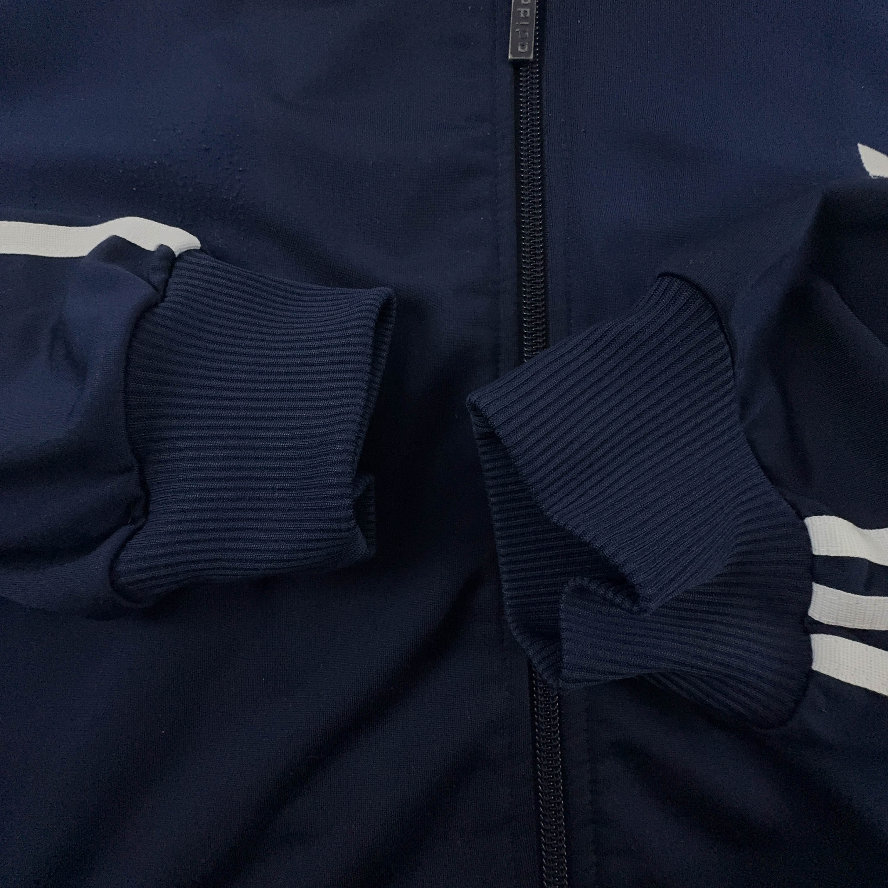Felpa Adidas Vintage blu scura con zip - Taglia L/XL uomo