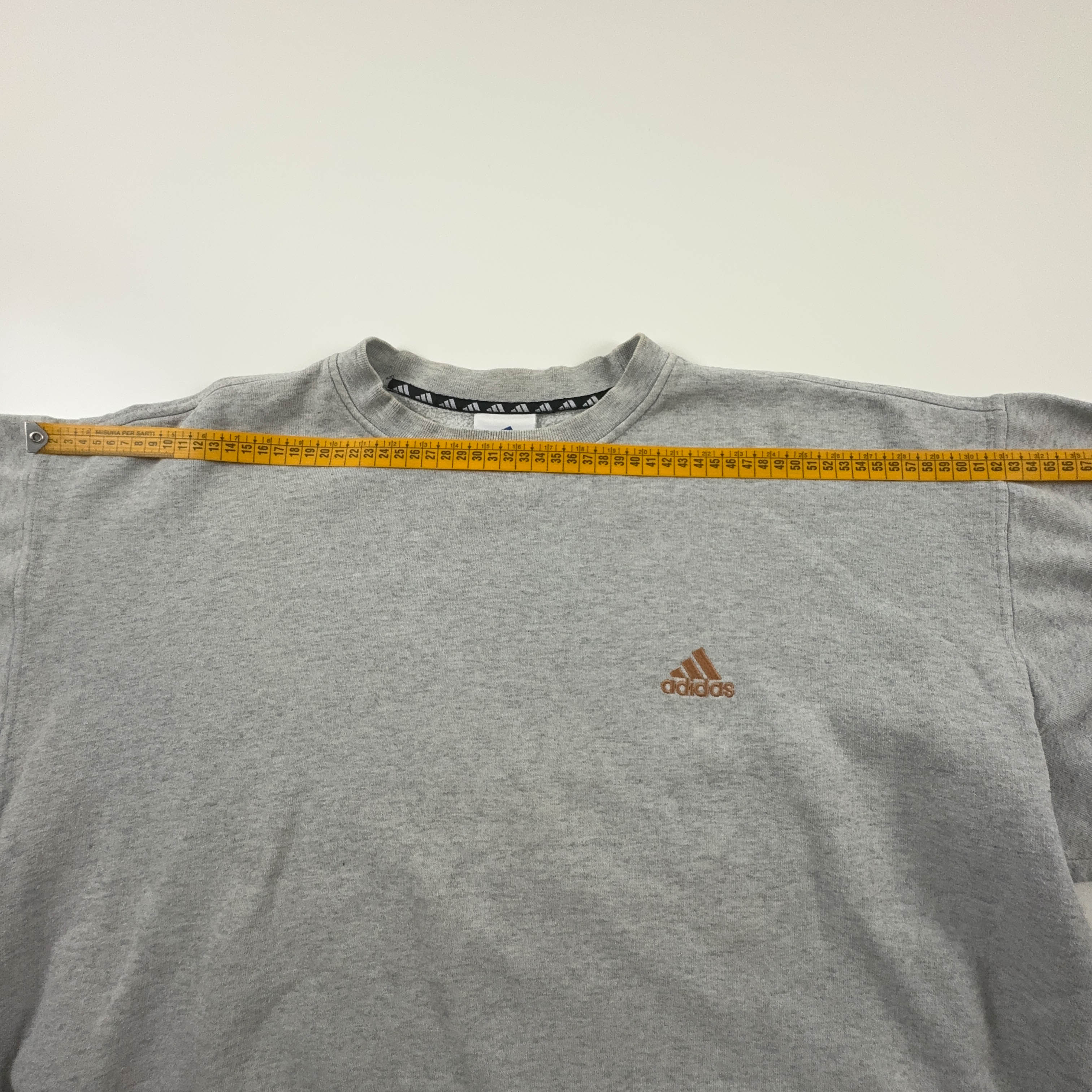 Felpa Adidas Vintage grigia a girocollo anni 90 - Taglia L/XL uomo