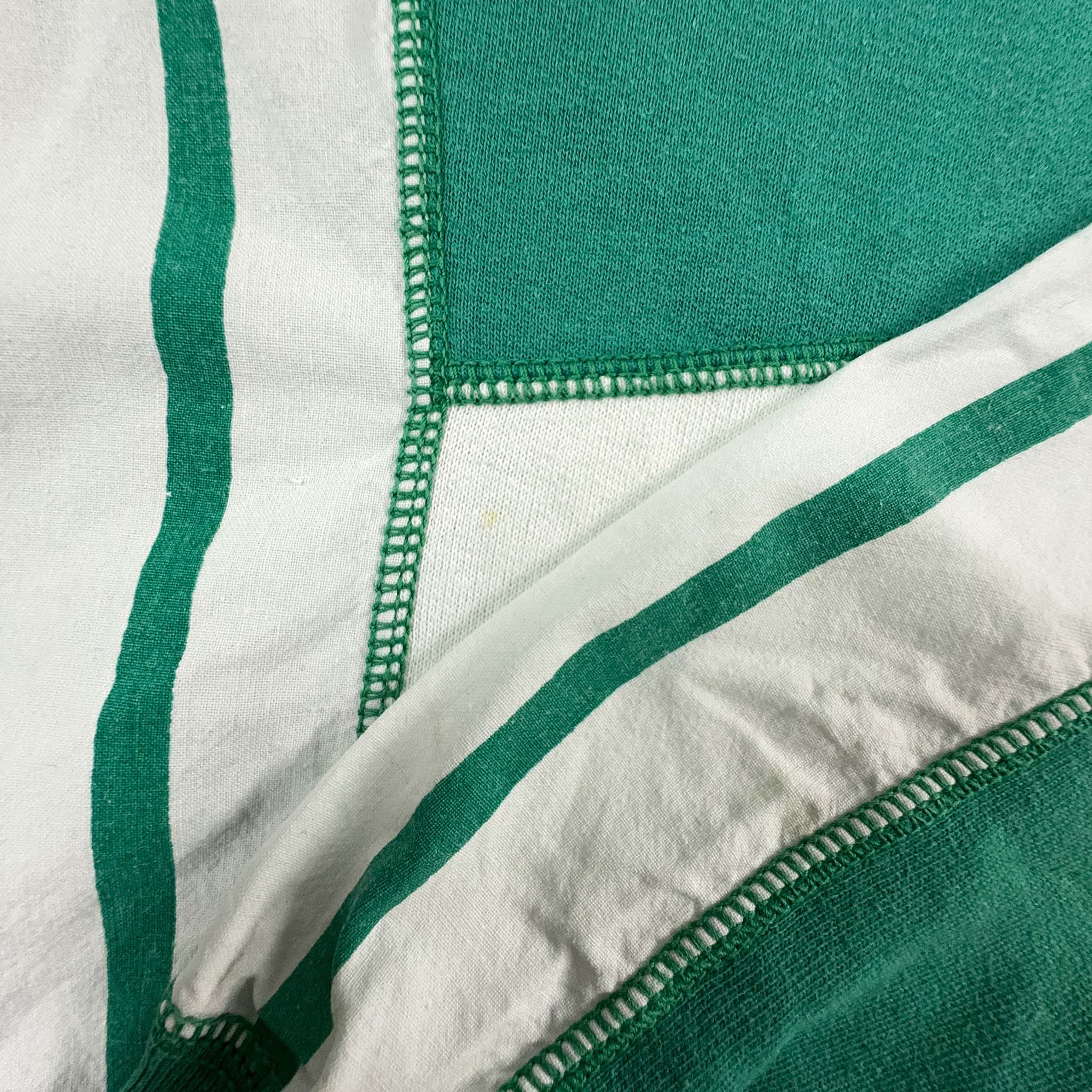 Felpa Vintage S Oliver verde e bianca con stampa anni 80 con zip - Taglia XL uomo