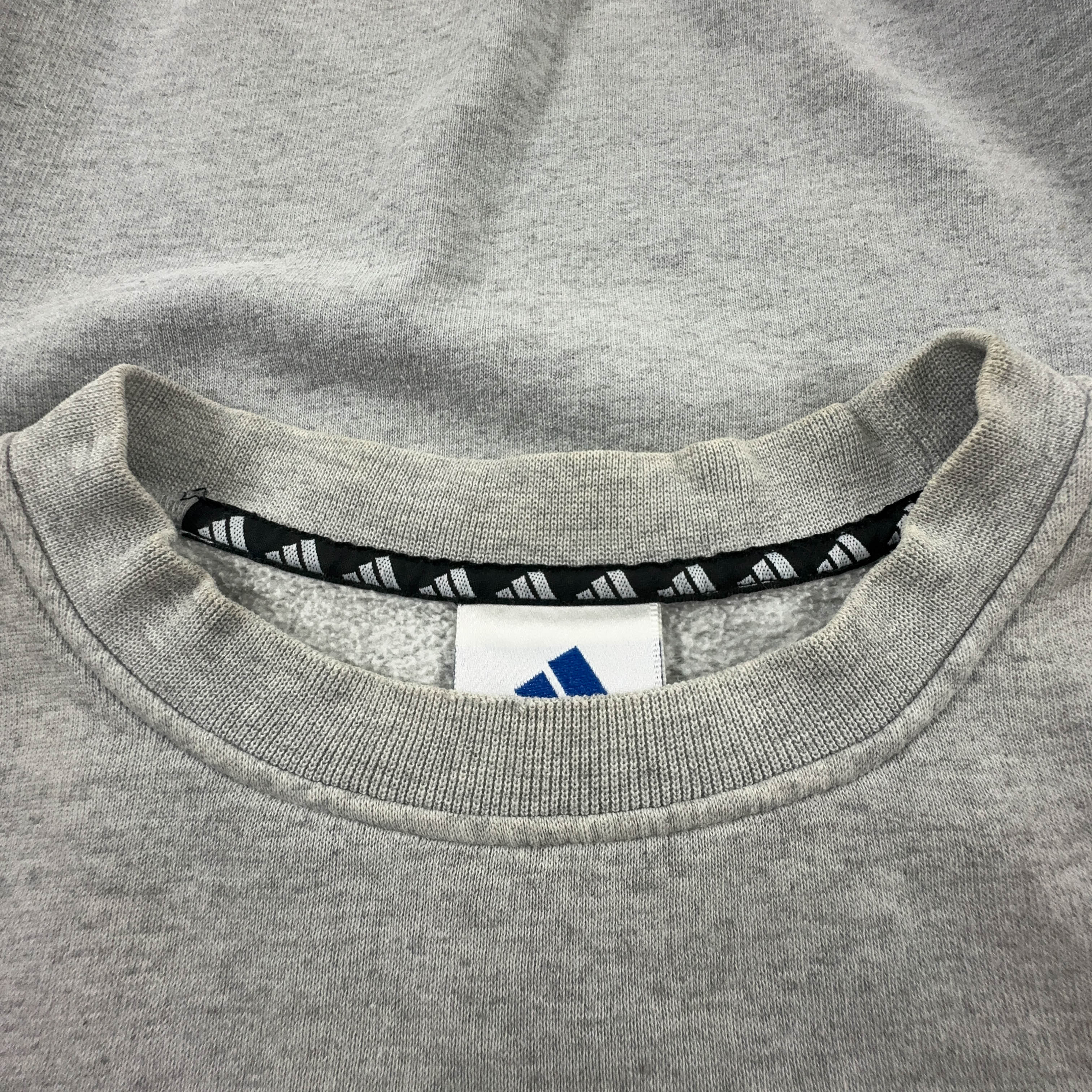 Felpa Adidas Vintage grigia a girocollo anni 90 - Taglia L/XL uomo