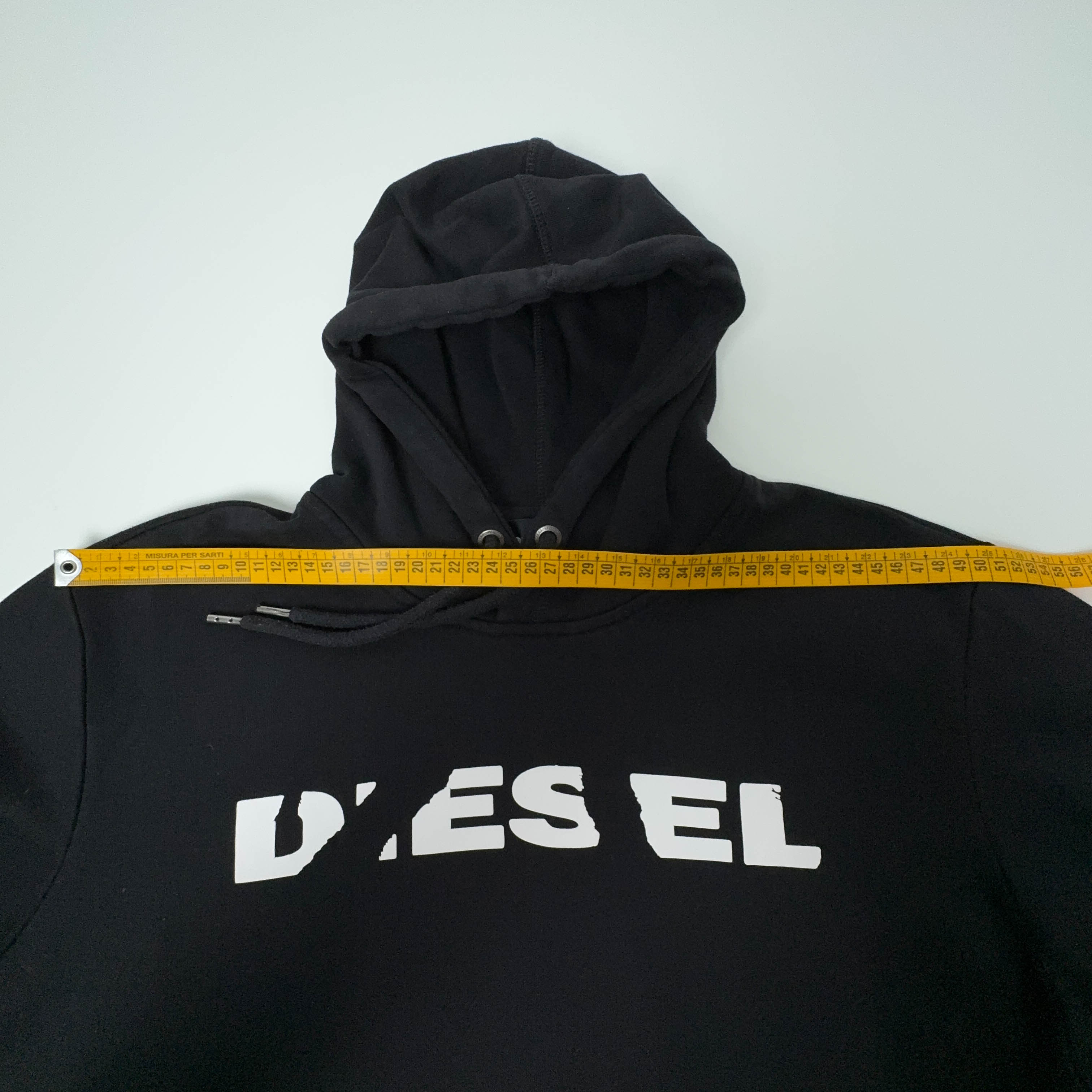 Felpa Diesel nera con cappuccio logo stampato - Taglia L uomo
