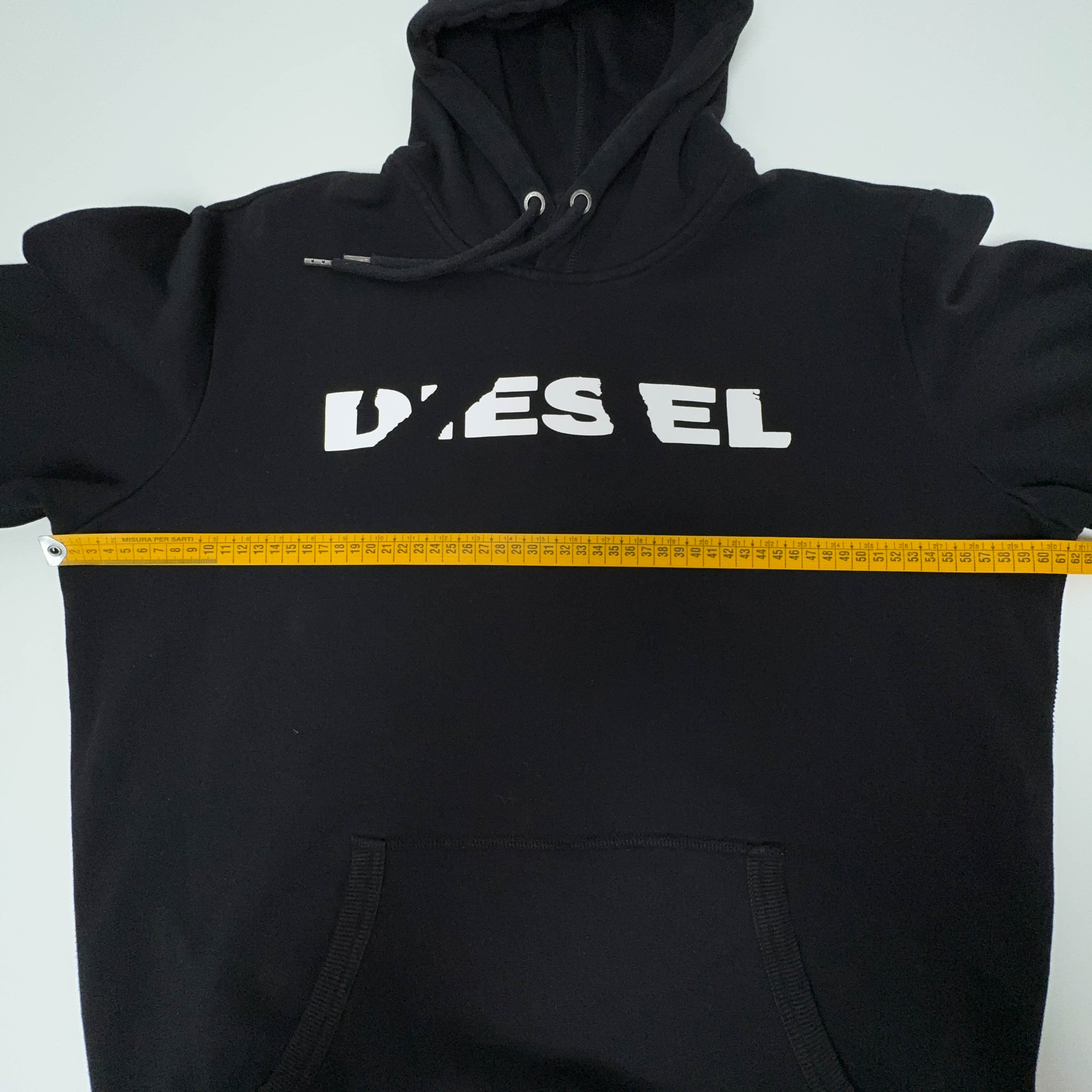 Felpa Diesel nera con cappuccio logo stampato - Taglia L uomo