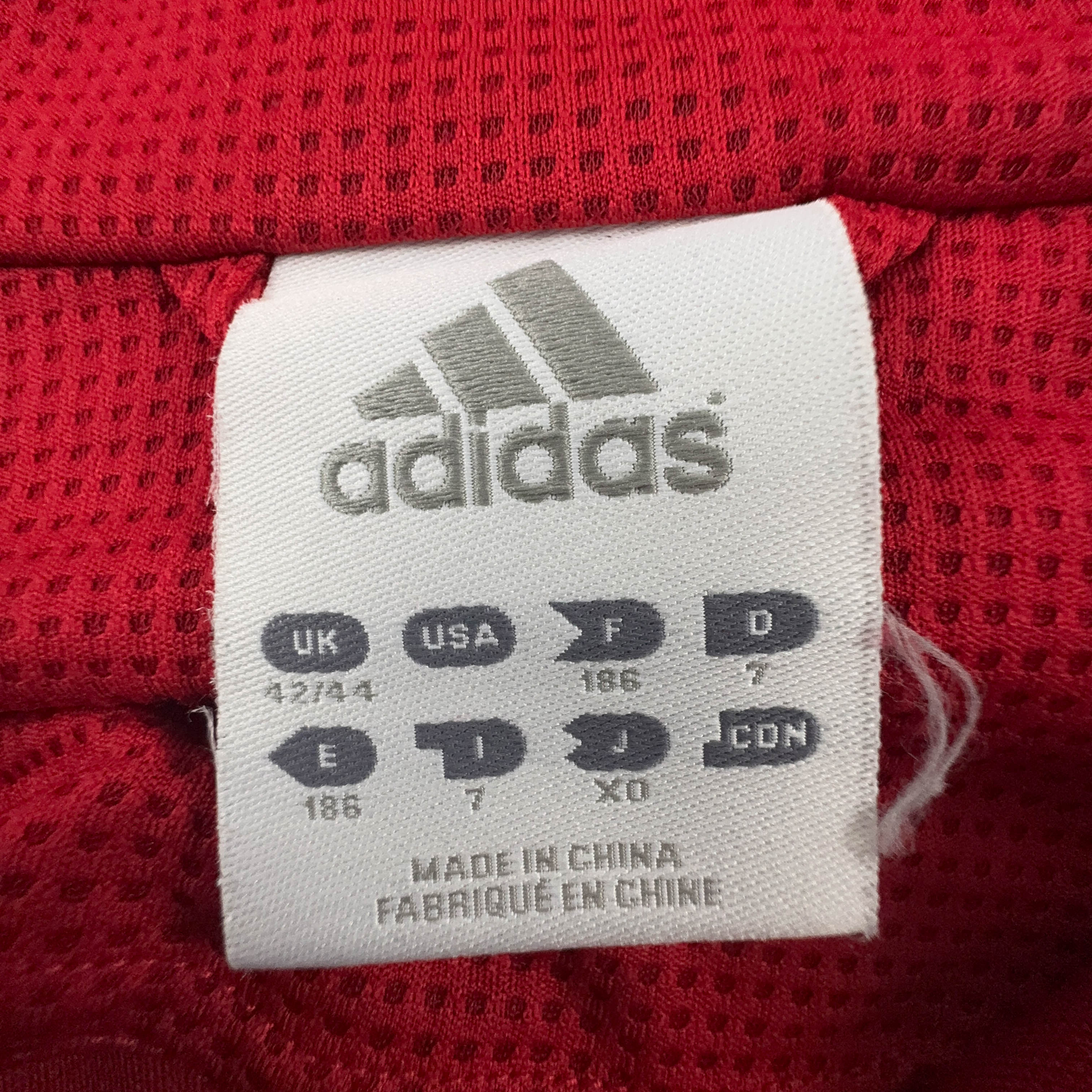 Felpa Adidas Bayern Vintage rossa e bianca con zip anni 2000 - Taglia D7 F186 uomo