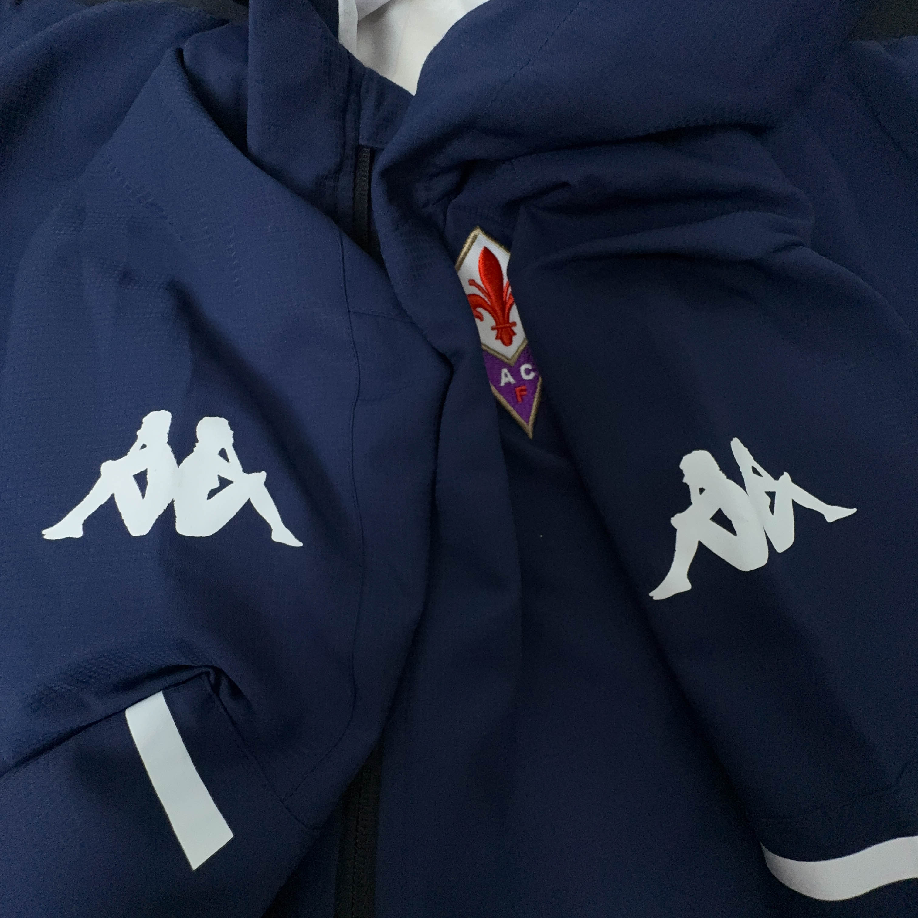 Felpa Kappa Fiorentina blu scuro con zip e cappuccio - Taglia XL uomo