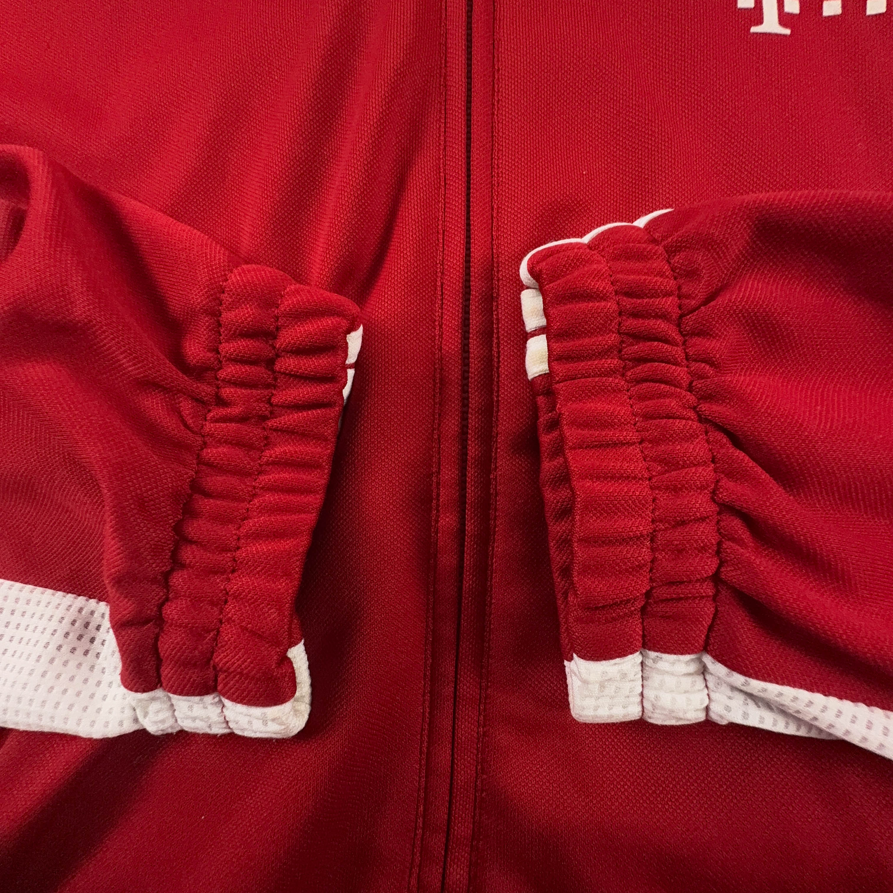 Felpa Adidas Bayern Vintage rossa e bianca con zip anni 2000 - Taglia D7 F186 uomo