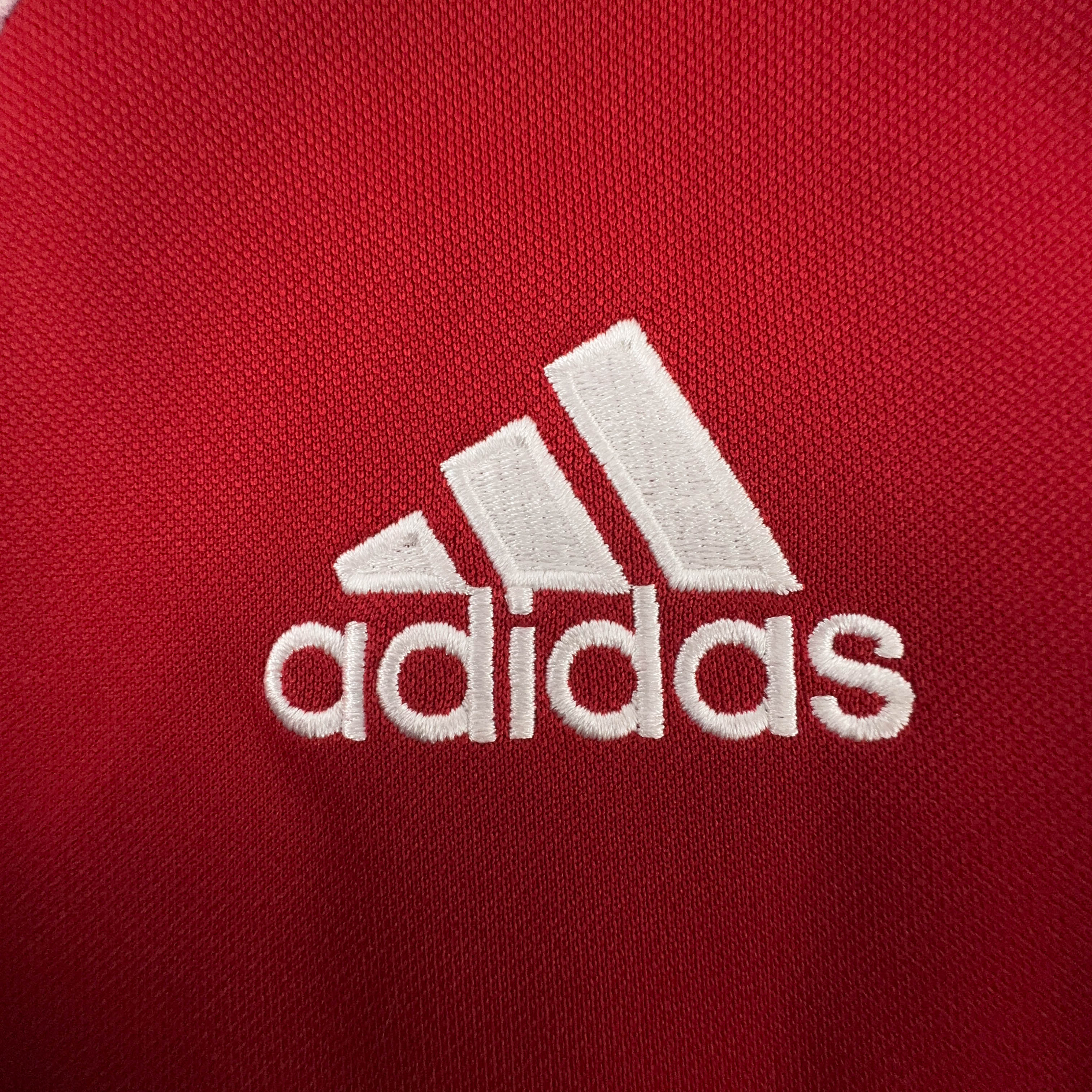 Felpa Adidas Bayern Vintage rossa e bianca con zip anni 2000 - Taglia D7 F186 uomo