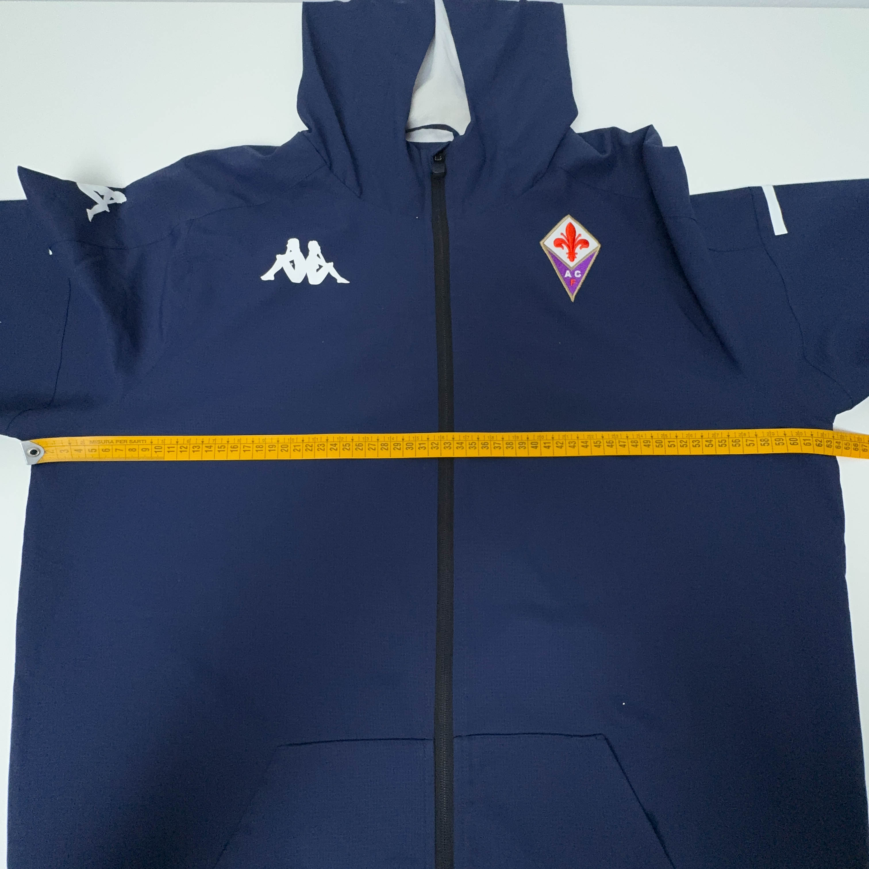 Felpa Kappa Fiorentina blu scuro con zip e cappuccio - Taglia XL uomo