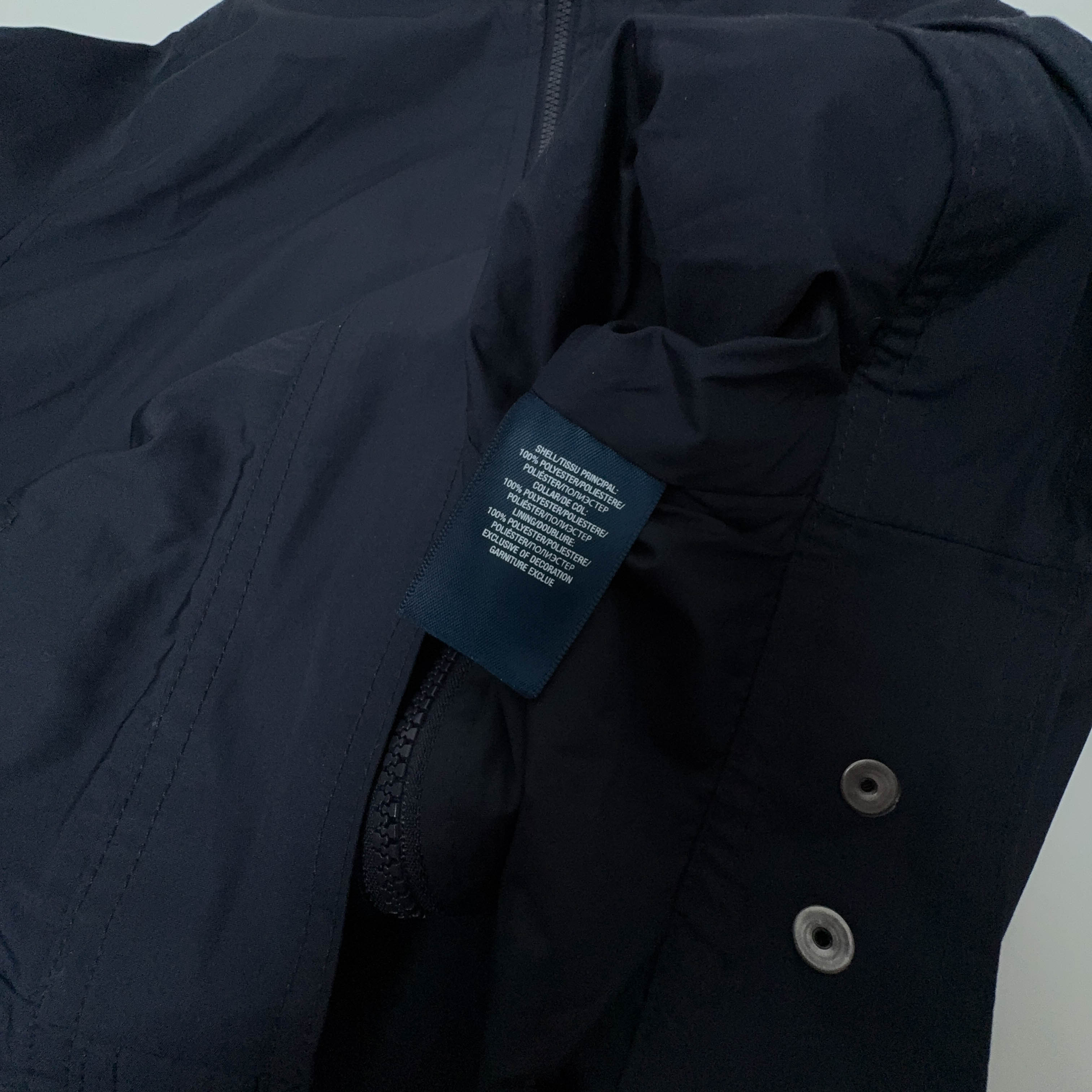 Giacca a vento Ralph Lauren blu scuro con zip e cappuccio - Taglia S uomo