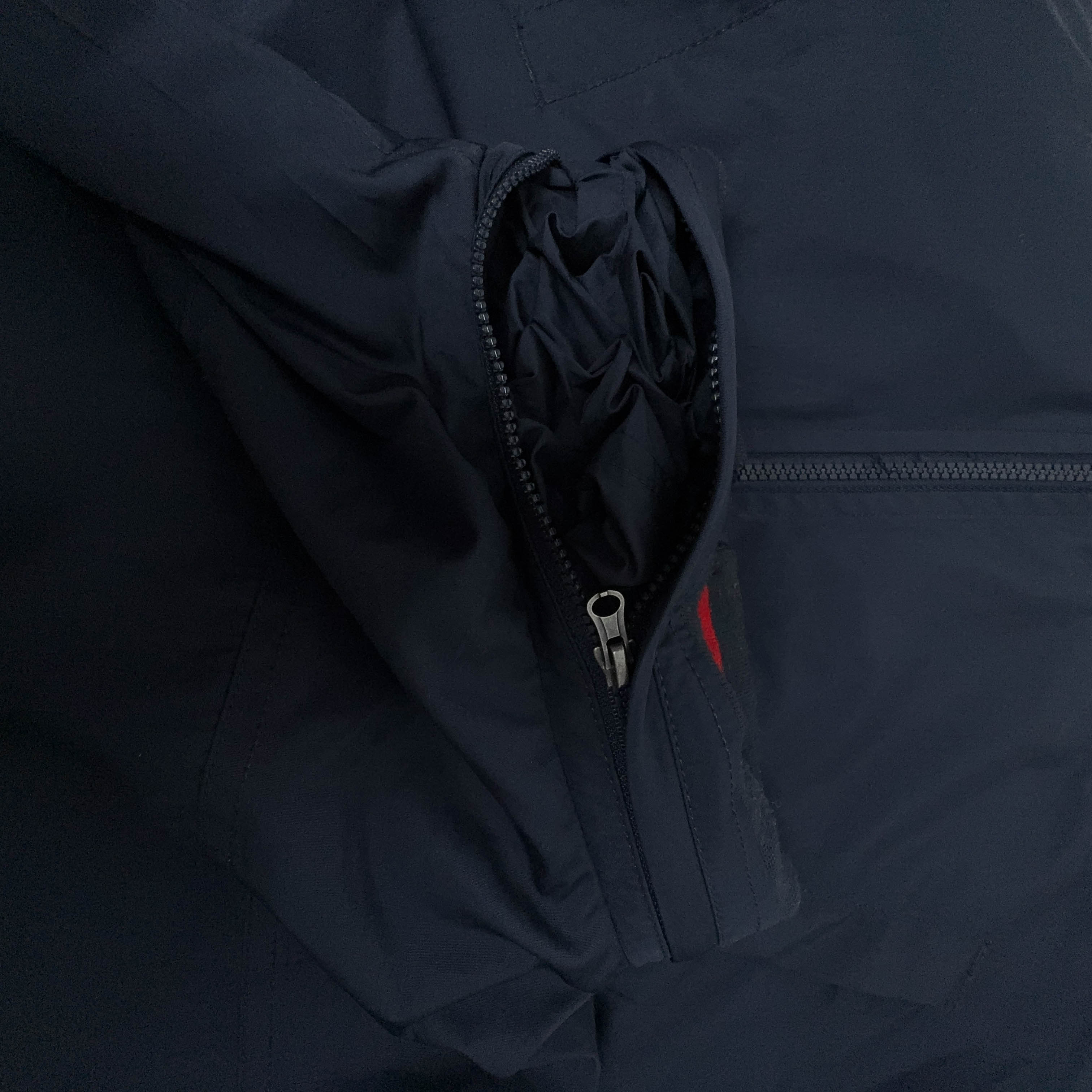 Giacca a vento Ralph Lauren blu scuro con zip e cappuccio - Taglia S uomo